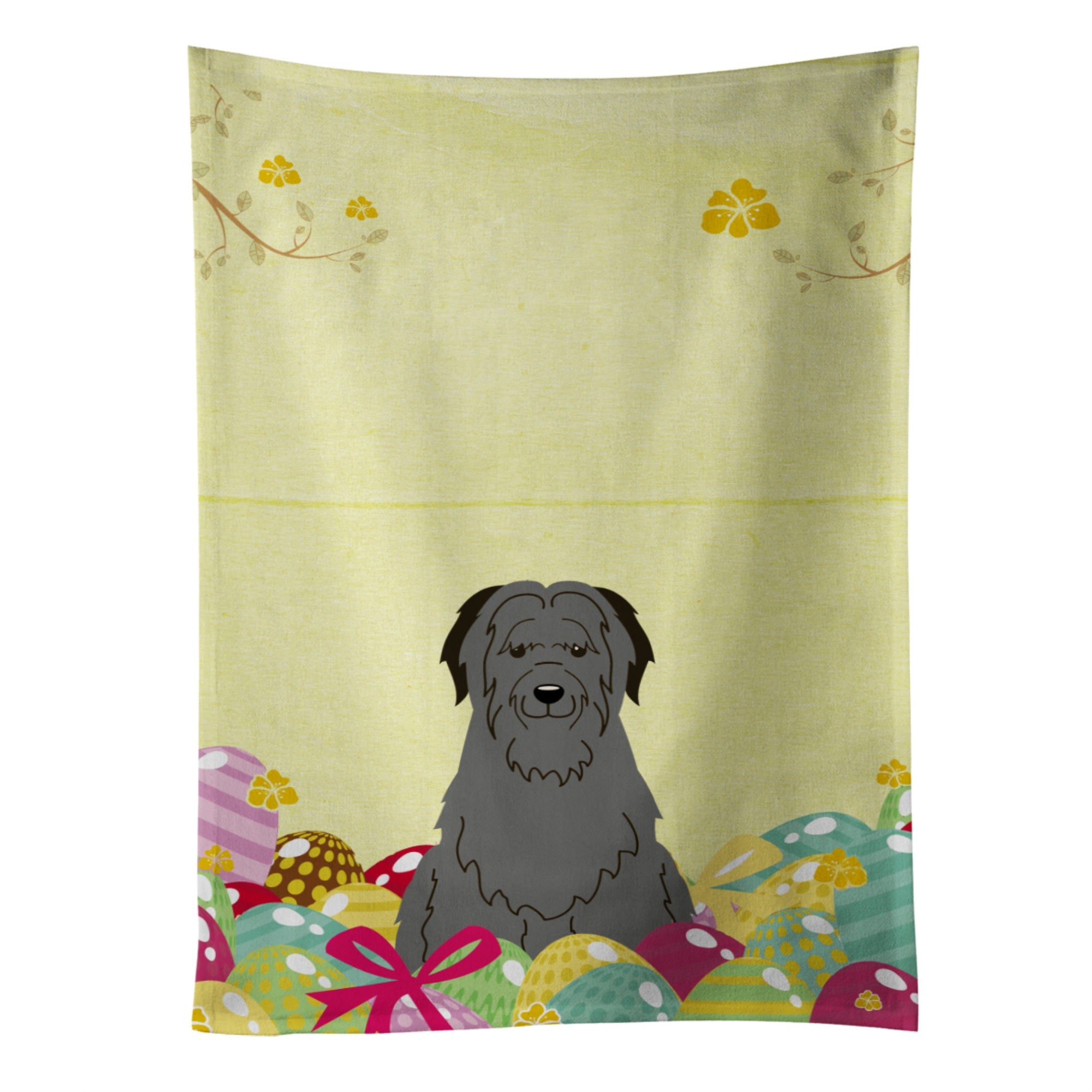 Caroline'S Treasures Easter Eggs Briard Black Kitchen Towel, Multicolor, 25 X 15