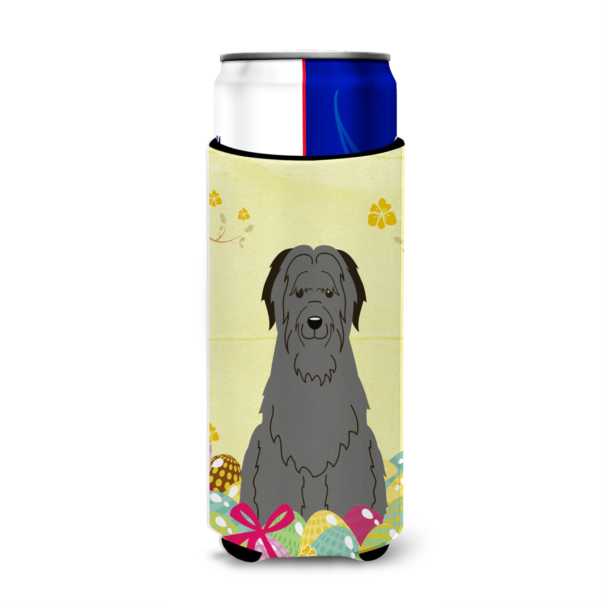Caroline'S Treasures Easter Eggs Briard Black Michelob Ultra Hugger For Slim Cans, Slim Can, Multicolor