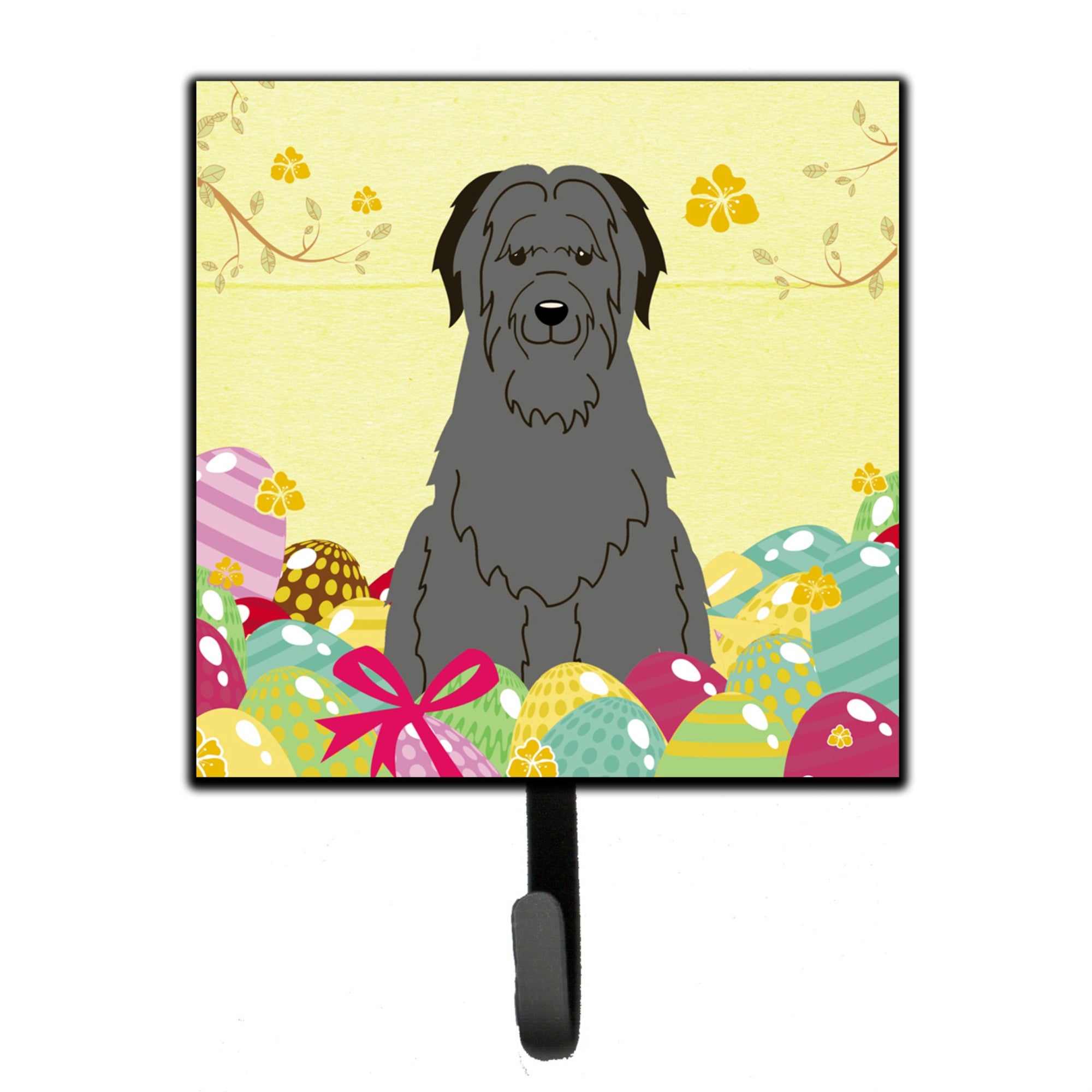 Caroline'S Treasures Easter Eggs Briard Black Wall Hook, Small, Multicolor