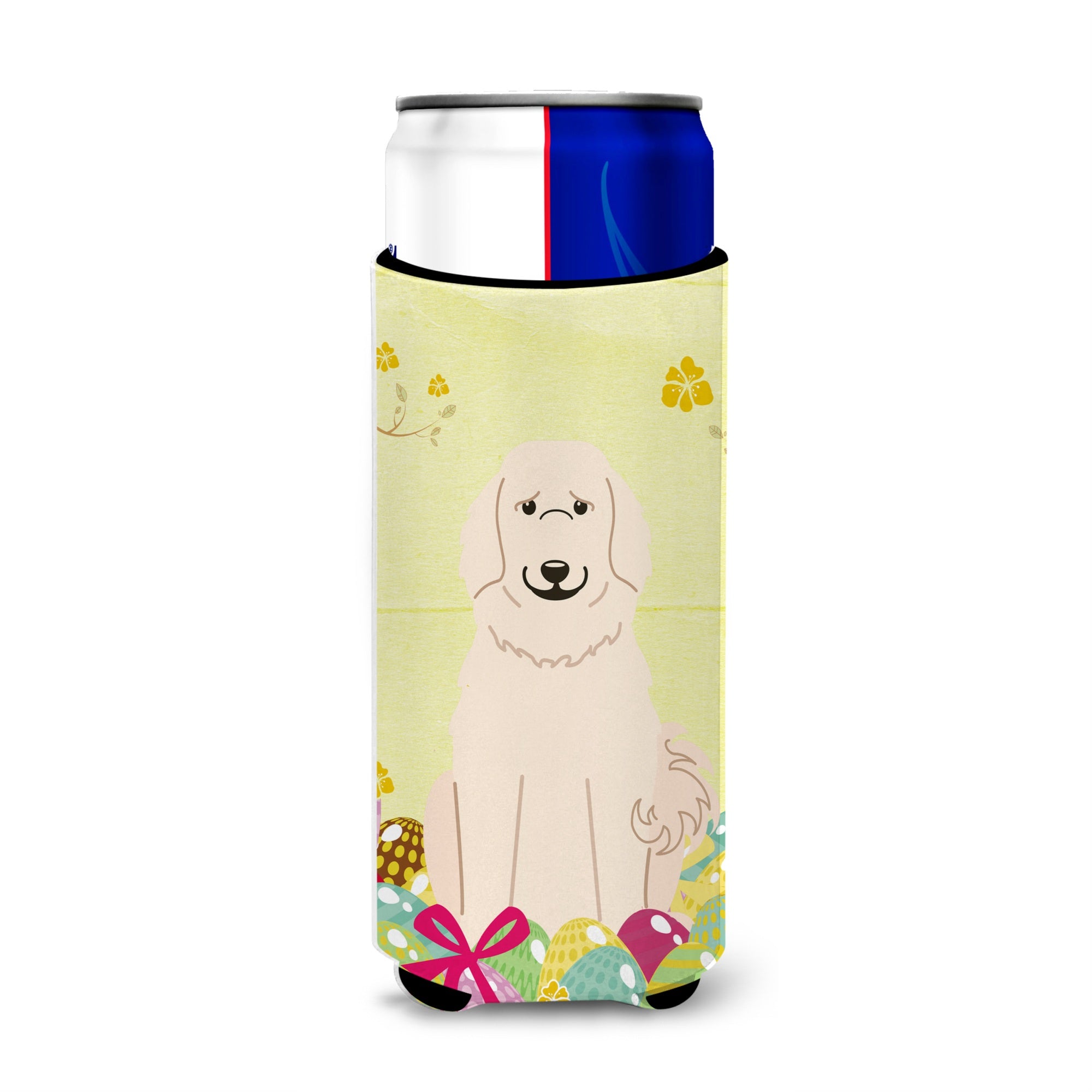 Caroline'S Treasures Easter Eggs Great Pyrenese Michelob Ultra Hugger For Slim Cans, Slim Can, Multicolor
