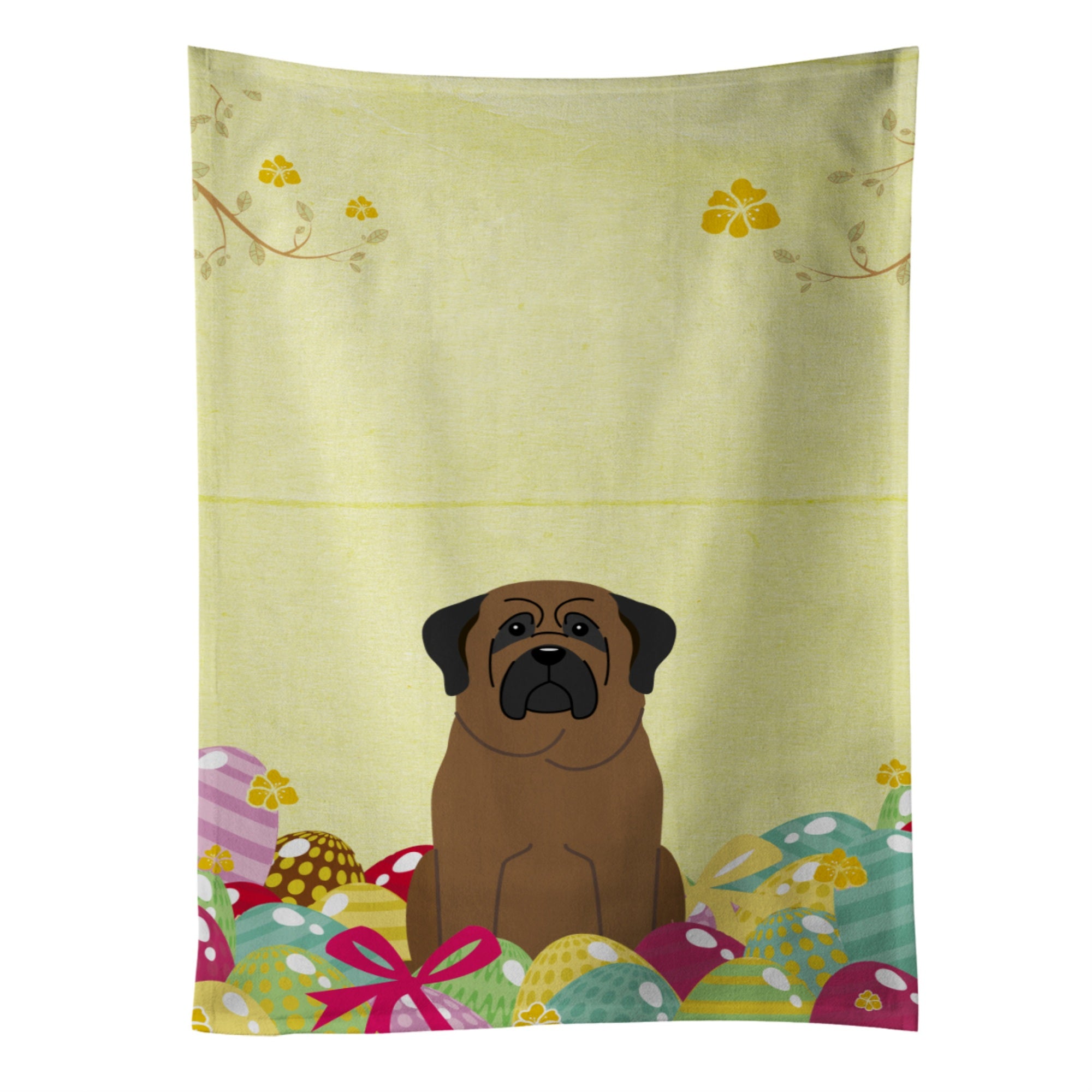 Caroline'S Treasures Easter Eggs Bullmastiff Kitchen Towel, Multicolor, 25 X 15