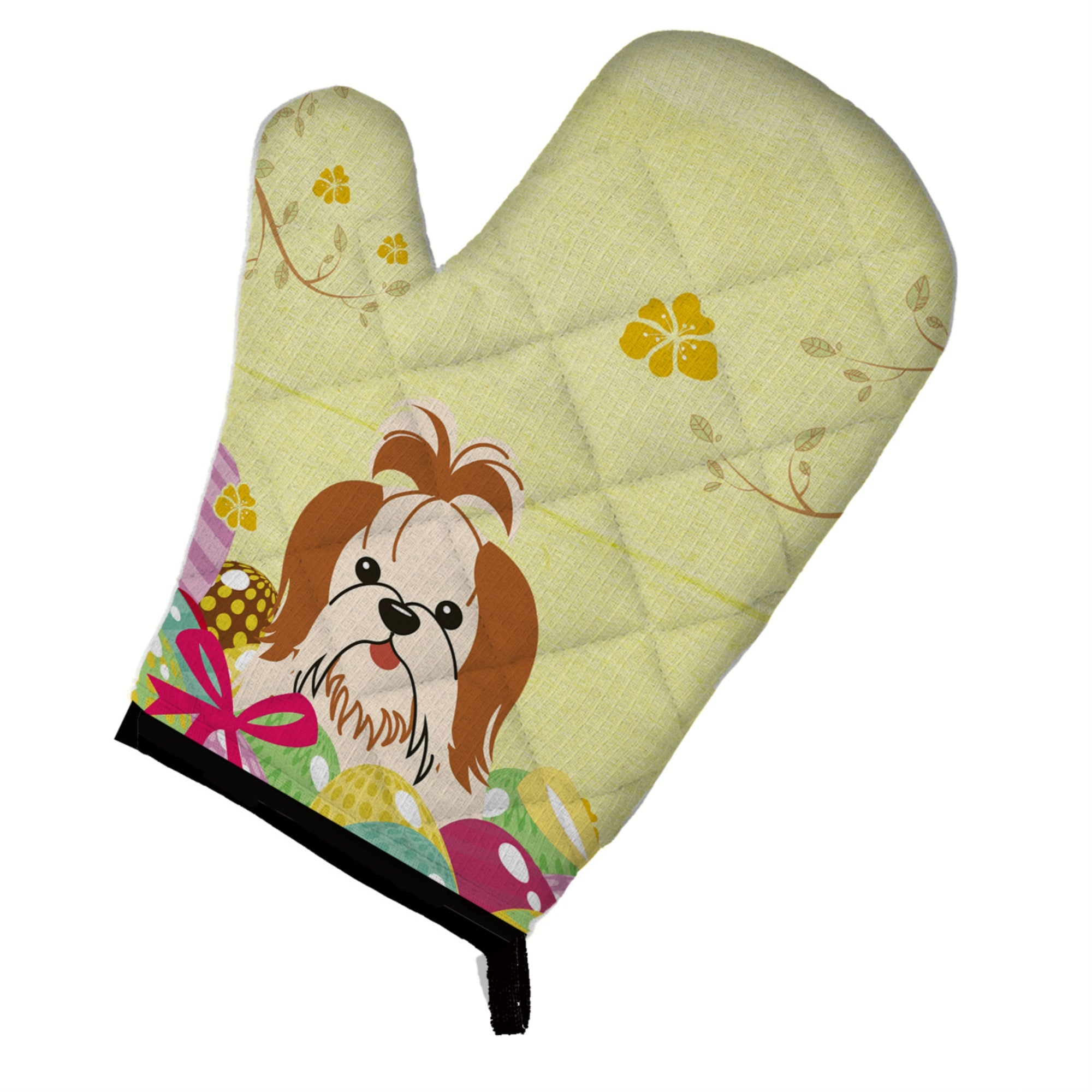 Caroline'S Treasures Easter Eggs Shih Tzu Red White Oven Mitt, Multicolor, 12 X 8.5