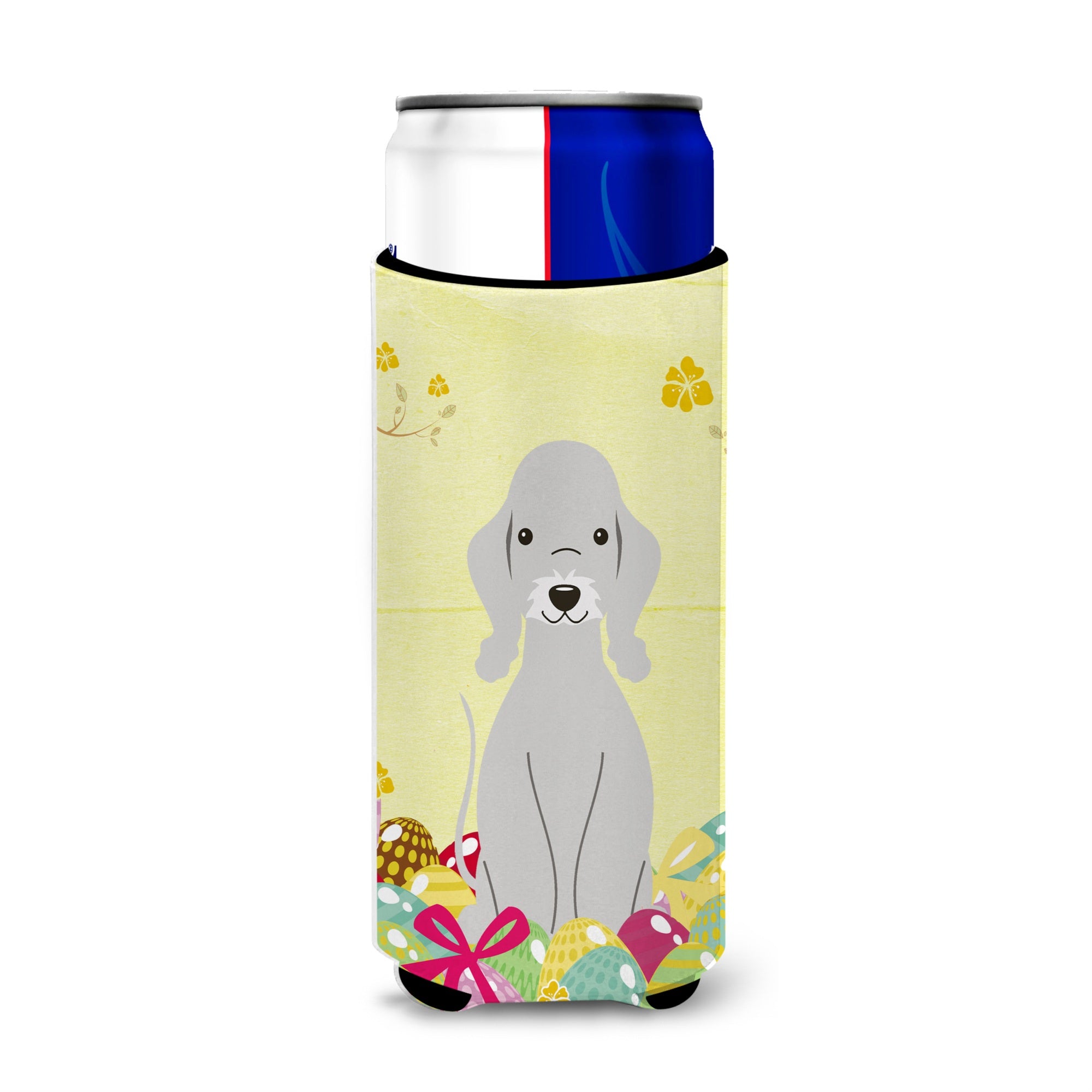 Caroline'S Treasures Easter Bedlington Terrier Blue Michelob Ultra Hugger For Slim Cans, Slim Can, Multicolor
