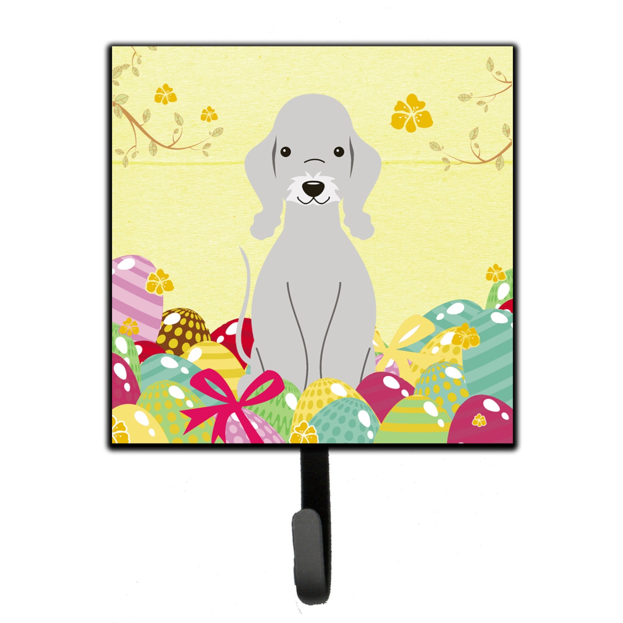 Caroline'S Treasures Easter Eggs Bedlington Terrier Blue Wall Hook, Small, Multicolor