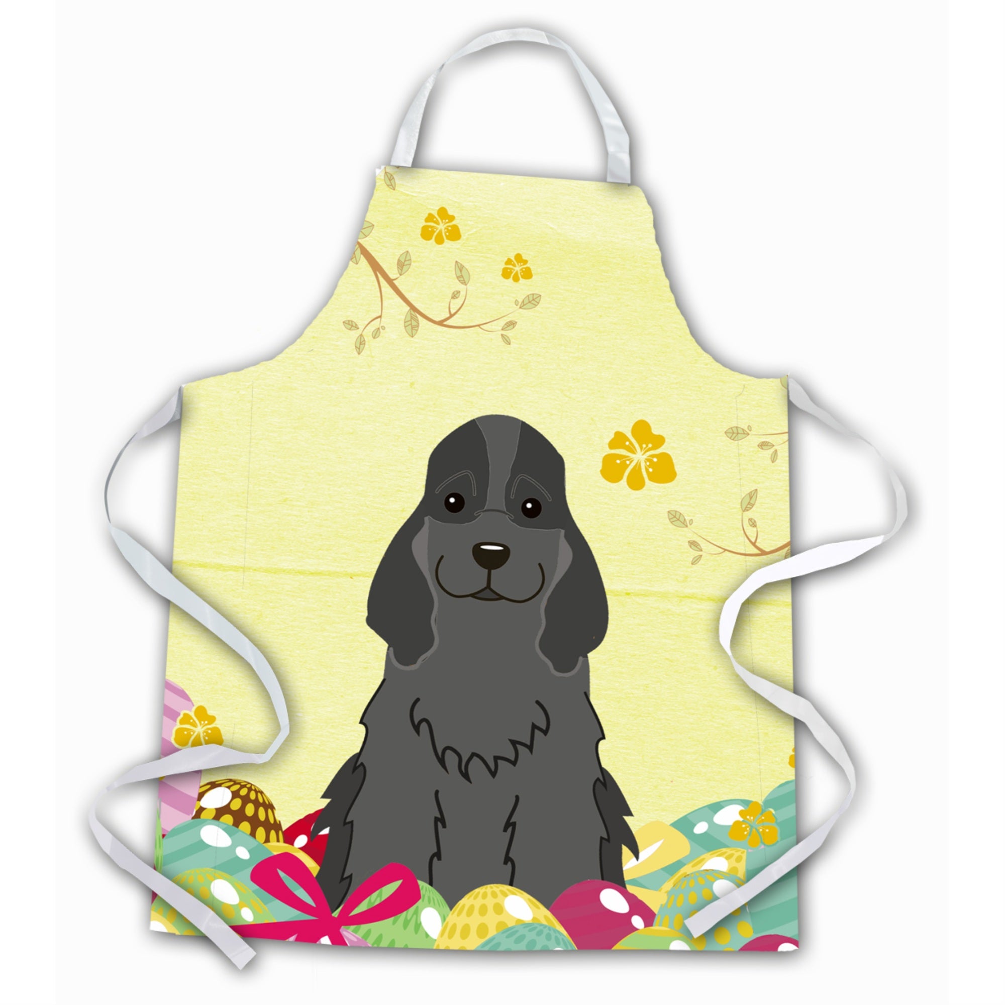Caroline'S Treasures Easter Eggs Cocker Spaniel Black Apron, Large, Multicolor