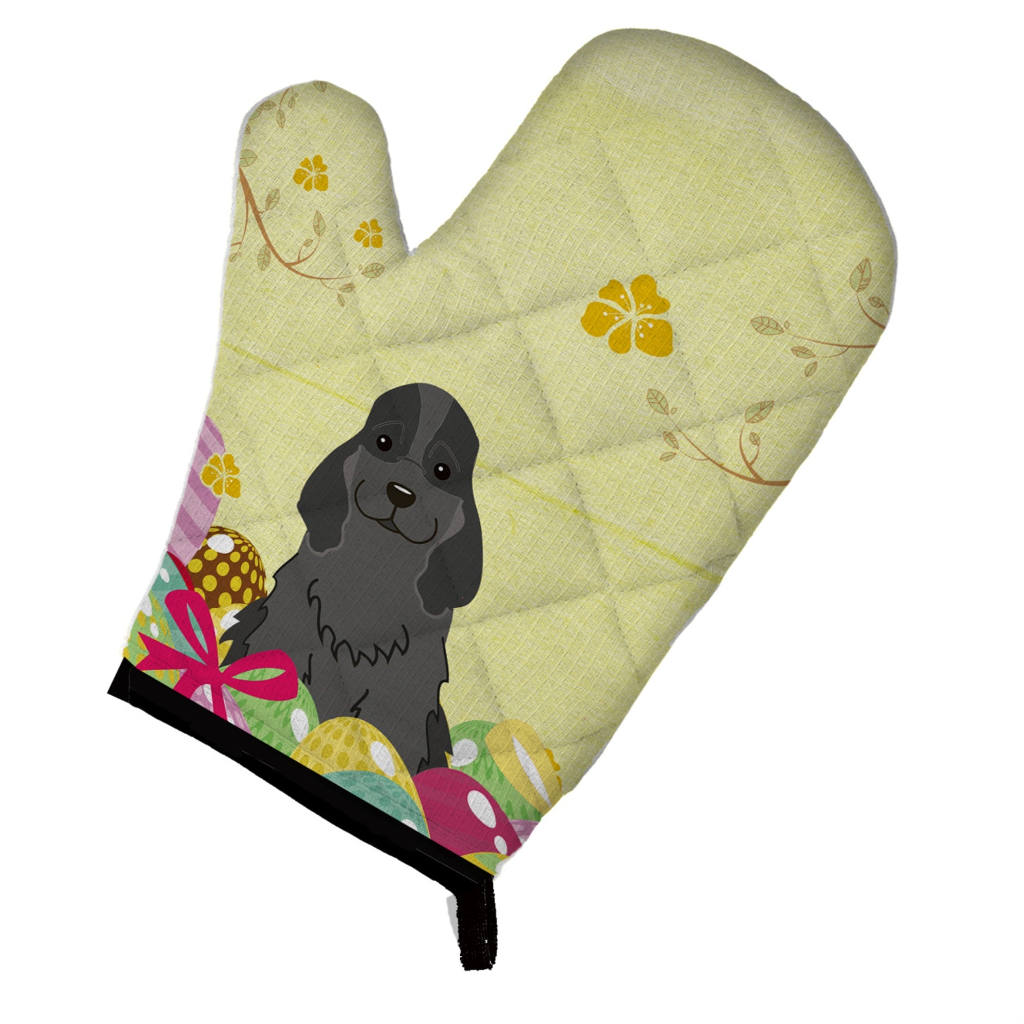 Caroline'S Treasures Easter Eggs Cocker Spaniel Black Oven Mitt, Multicolor, 12 X 8.5