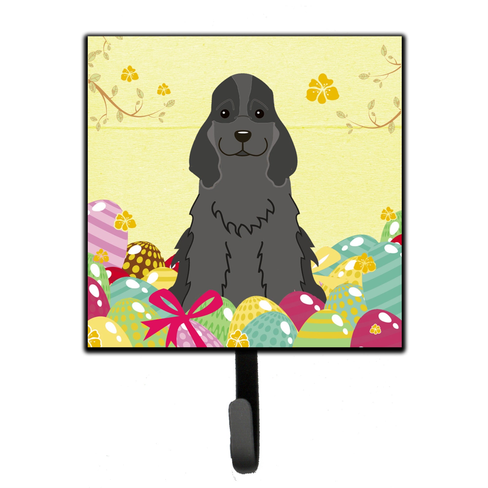 Caroline'S Treasures Easter Eggs Cocker Spaniel Black Wall Hook, Small, Multicolor