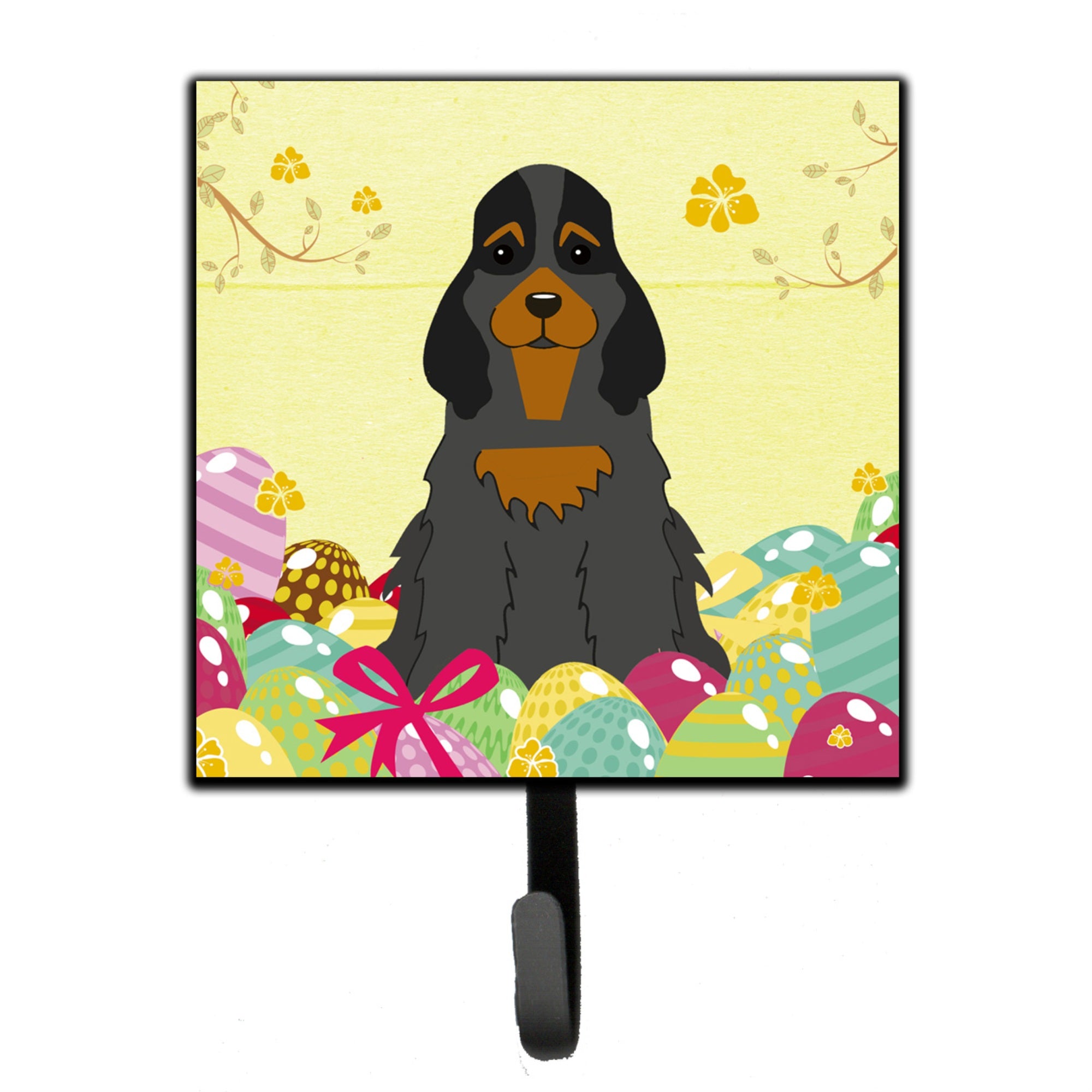 Caroline'S Treasures Easter Eggs Cocker Spaniel Black Tan Wall Hook, Small, Multicolor