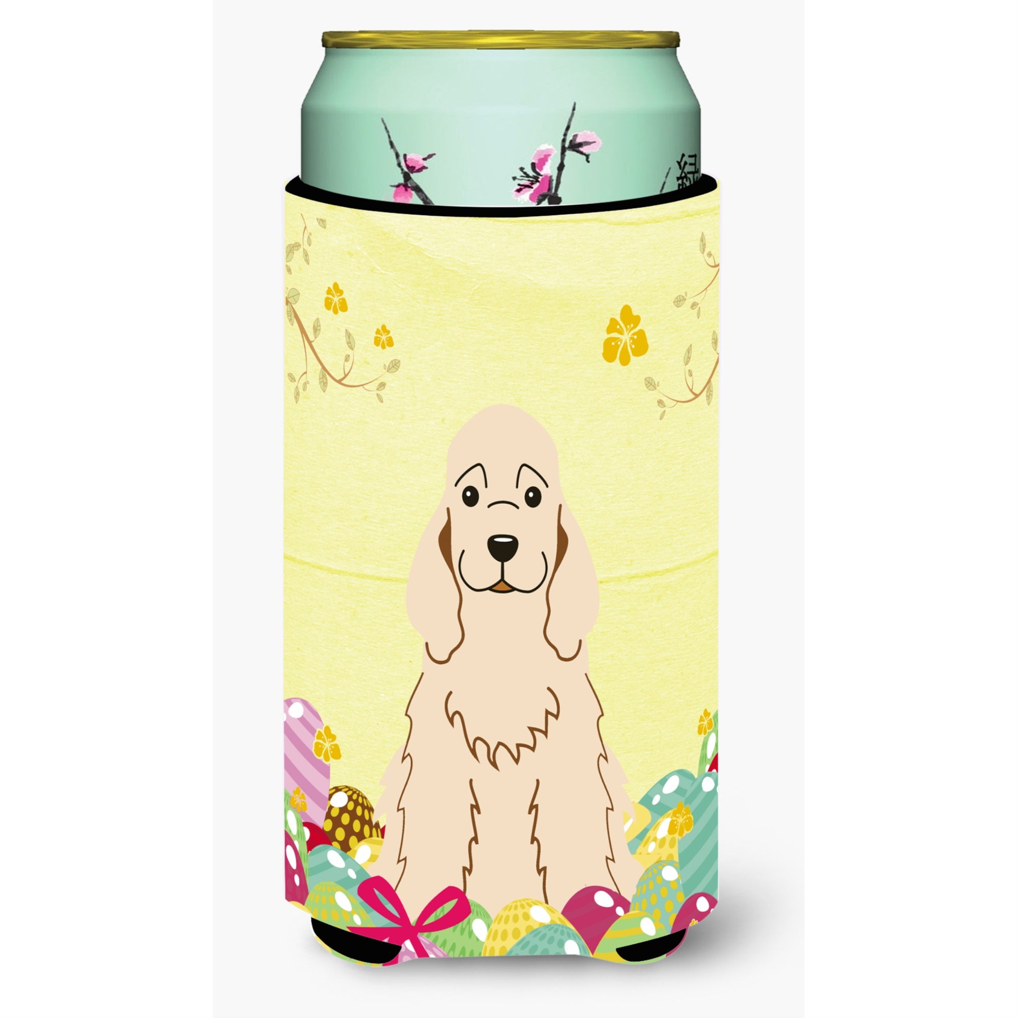 Caroline'S Treasures Easter Eggs Cocker Spaniel Buff Tall Boy Beverage Insulator Hugger, Multicolor