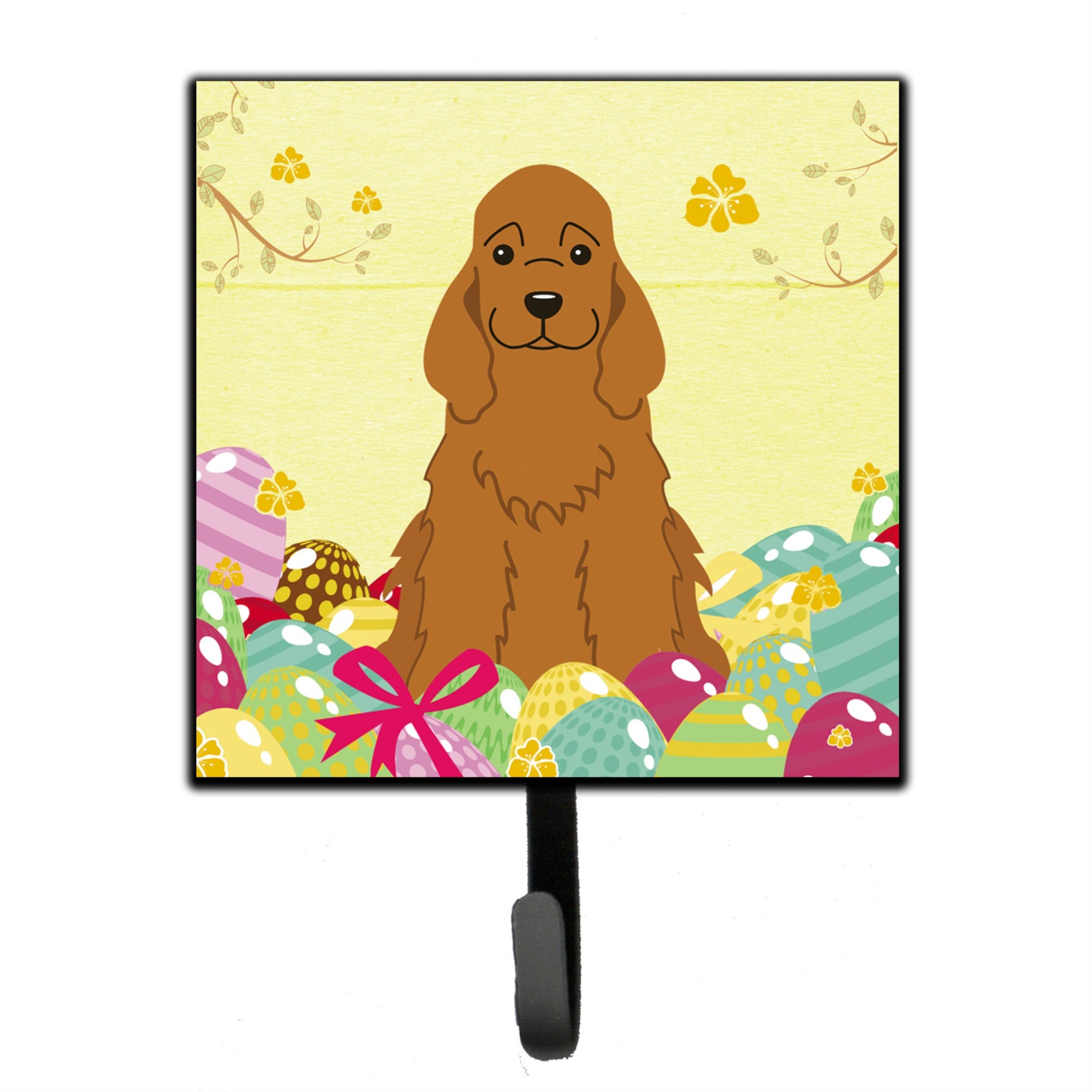 Caroline'S Treasures Easter Eggs Cocker Spaniel Red Wall Hook, Small, Multicolor