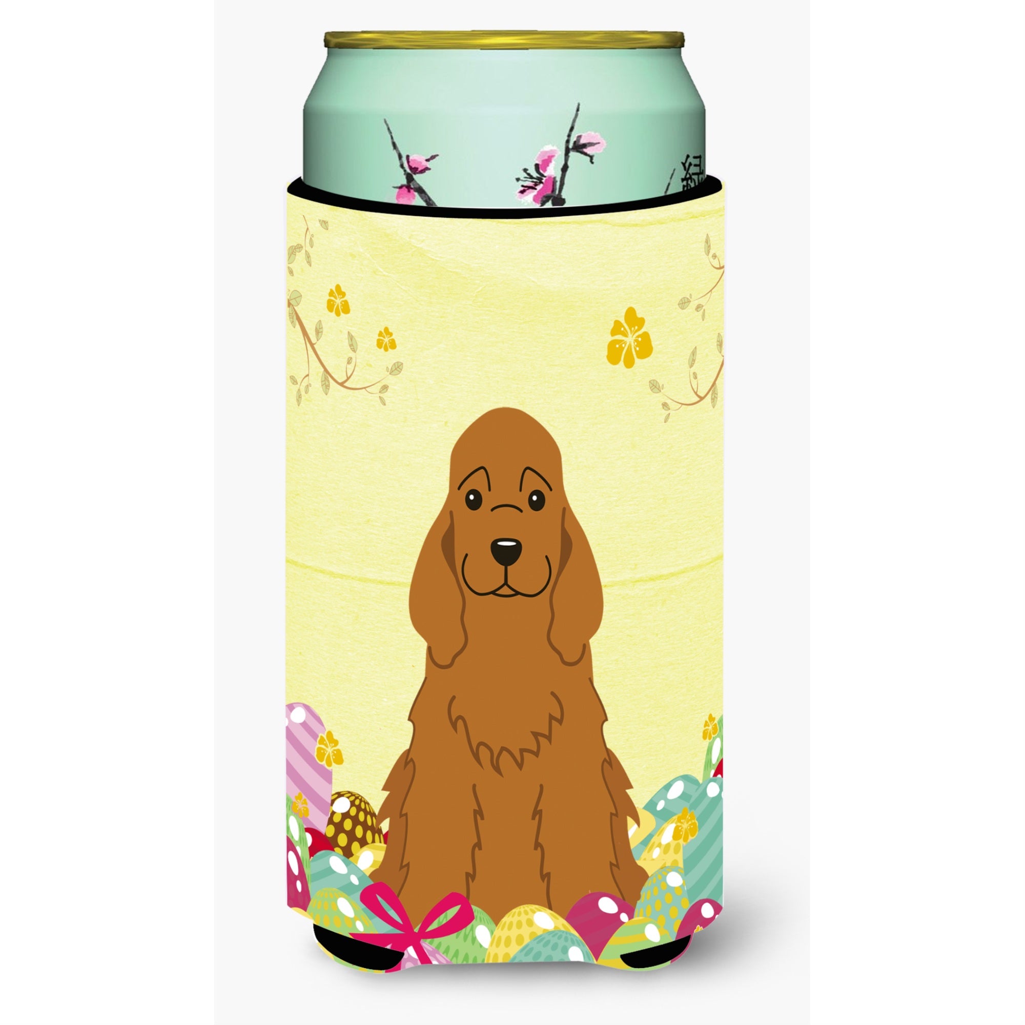 Caroline'S Treasures Easter Eggs Cocker Spaniel Red Tall Boy Beverage Insulator Hugger, Multicolor