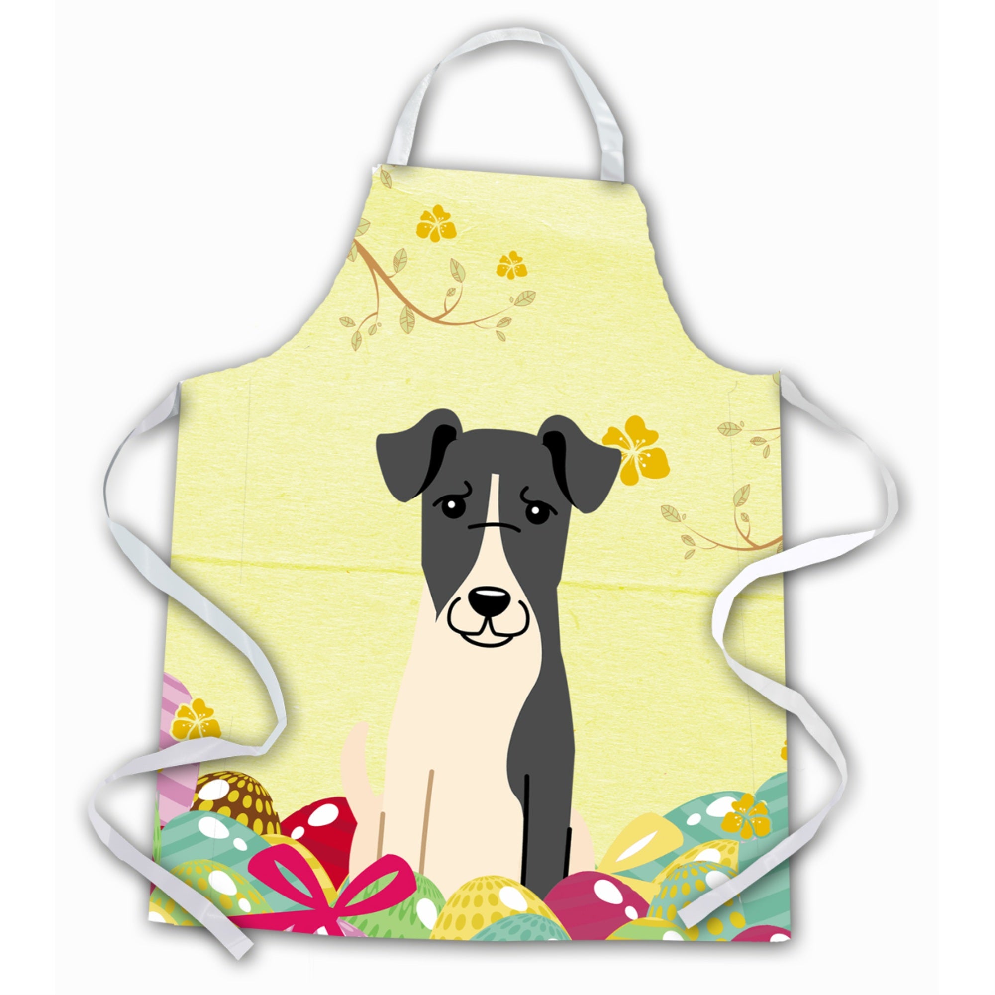 Caroline'S Treasures Easter Eggs Smooth Fox Terrier Apron, Large, Multicolor