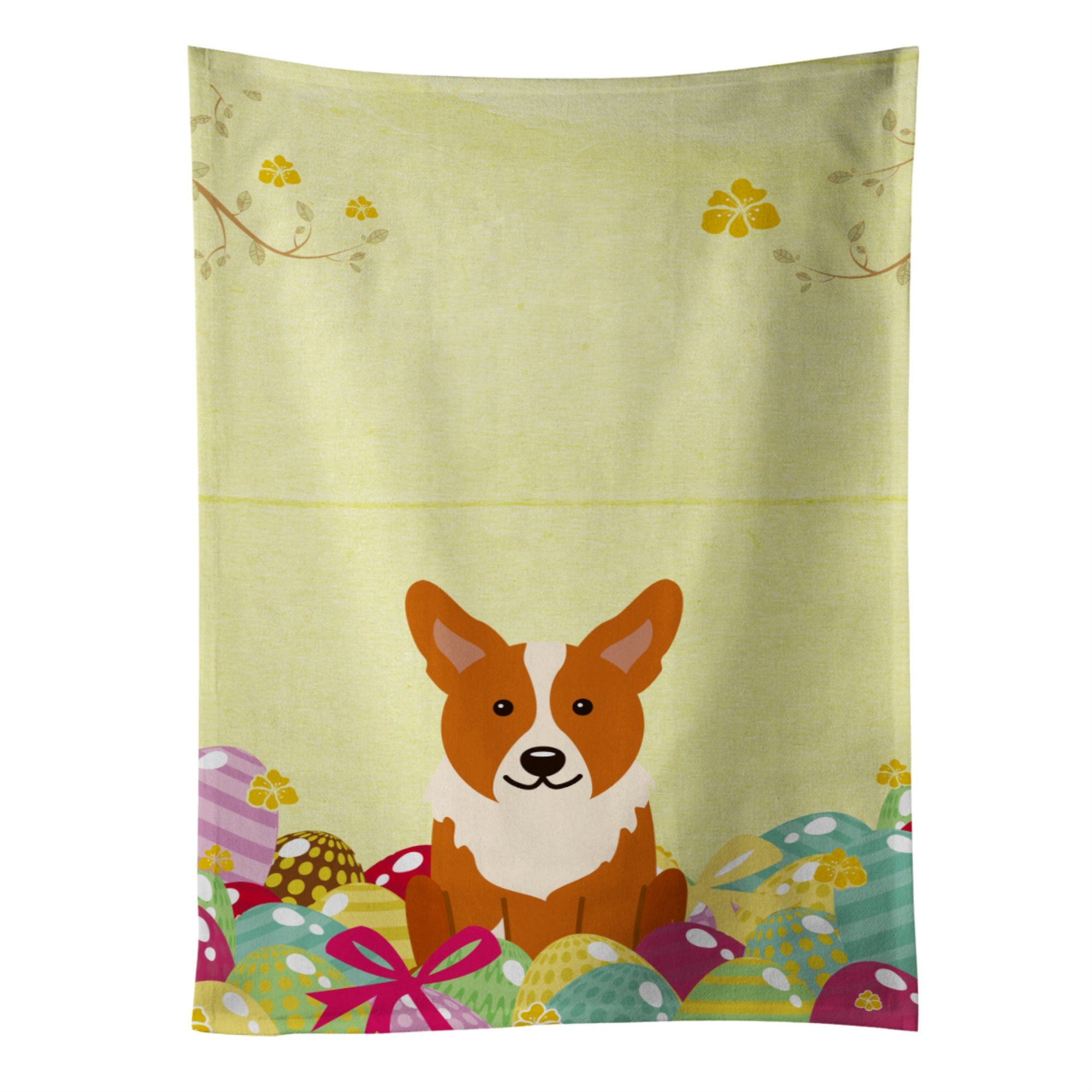 Caroline'S Treasures Easter Eggs Corgi Kitchen Towel, Multicolor, 25 X 15
