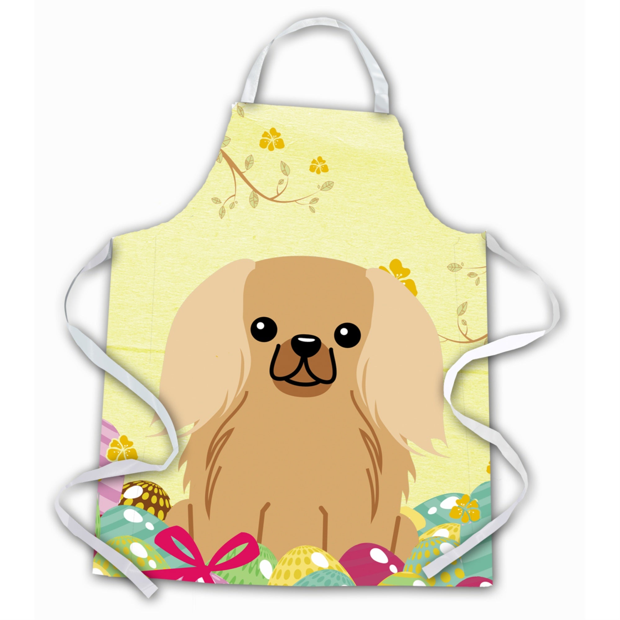Caroline'S Treasures Easter Eggs Pekingnese Fawn Sable Apron, Large, Multicolor
