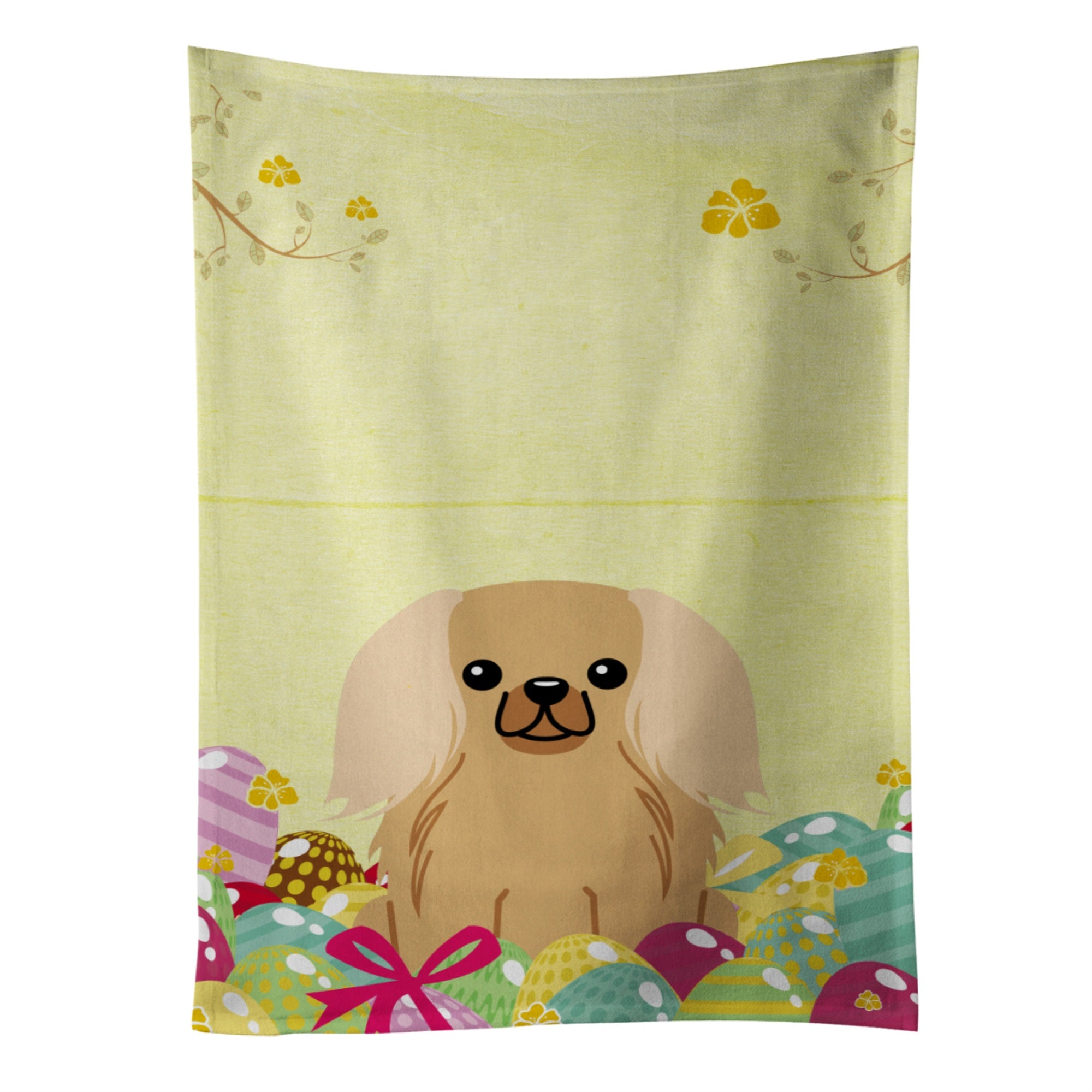 Caroline'S Treasures Easter Eggs Pekingese Fawn Sable Kitchen Towel, Multicolor, 25 X 15