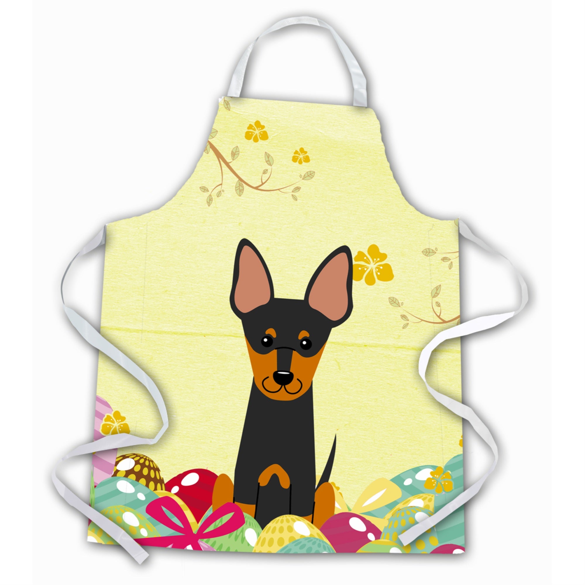 Caroline'S Treasures Easter Eggs English Toy Terrier Apron, Large, Multicolor