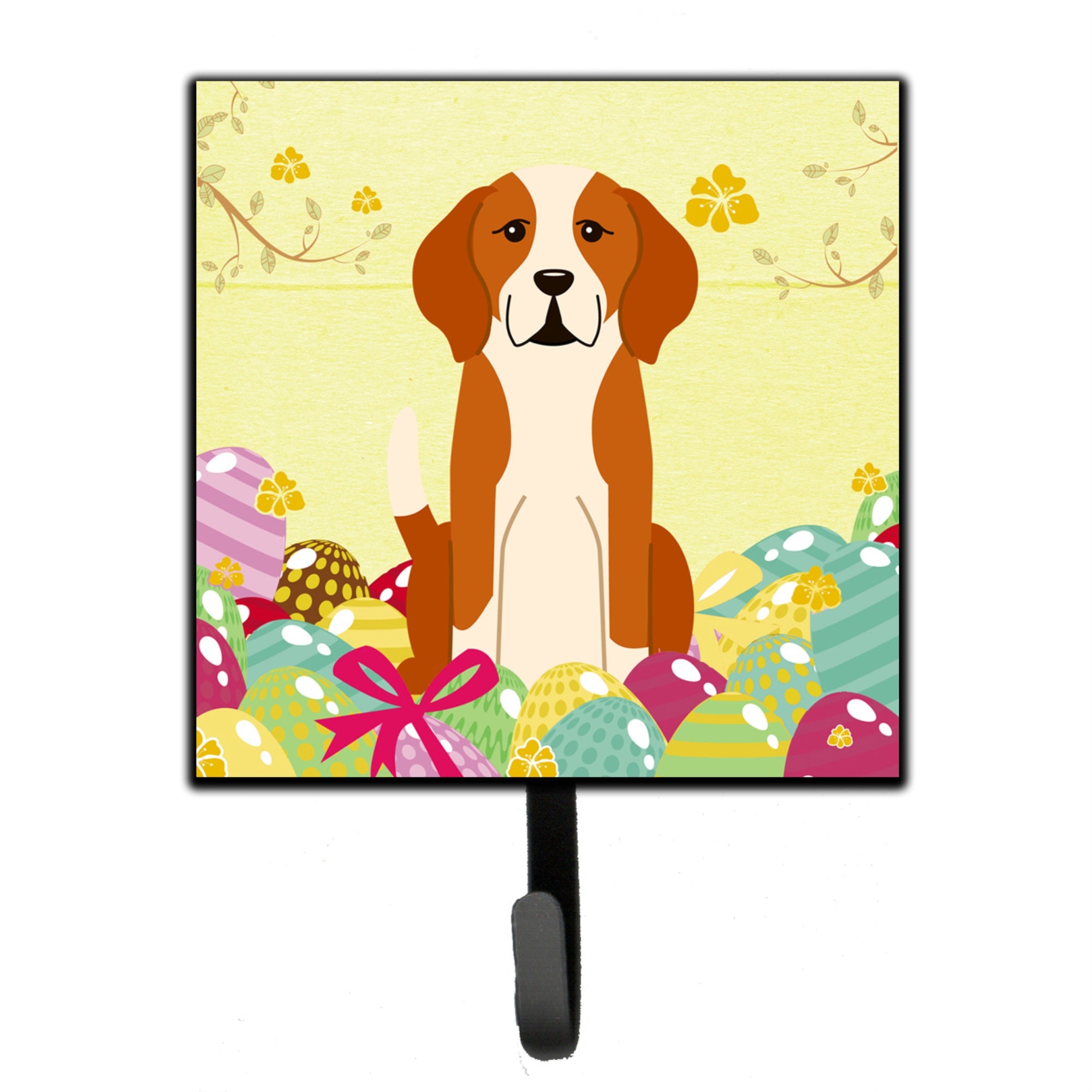 Caroline'S Treasures Easter Eggs English Foxhound Wall Hook, Small, Multicolor
