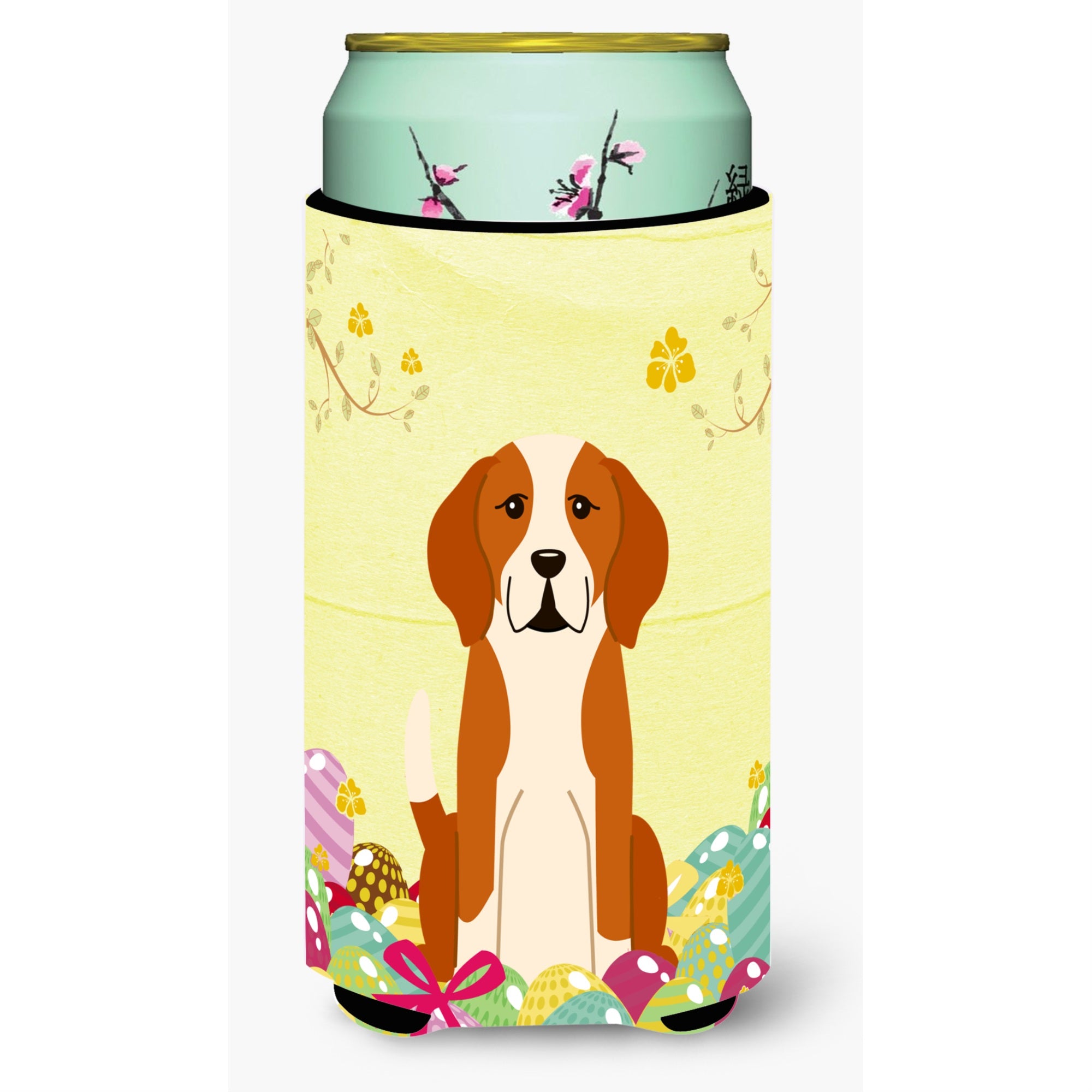 Caroline'S Treasures Easter Eggs English Foxhound Tall Boy Beverage Insulator Hugger, Multicolor