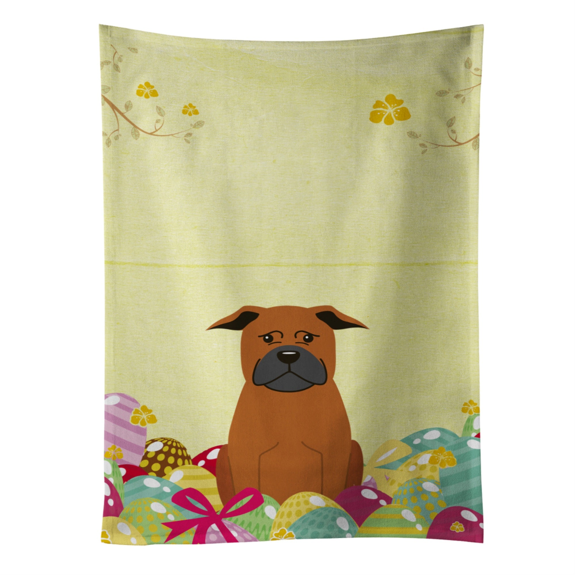 Caroline'S Treasures Easter Eggs Chinese Chongqing Dog Kitchen Towel, Multicolor, 25 X 15