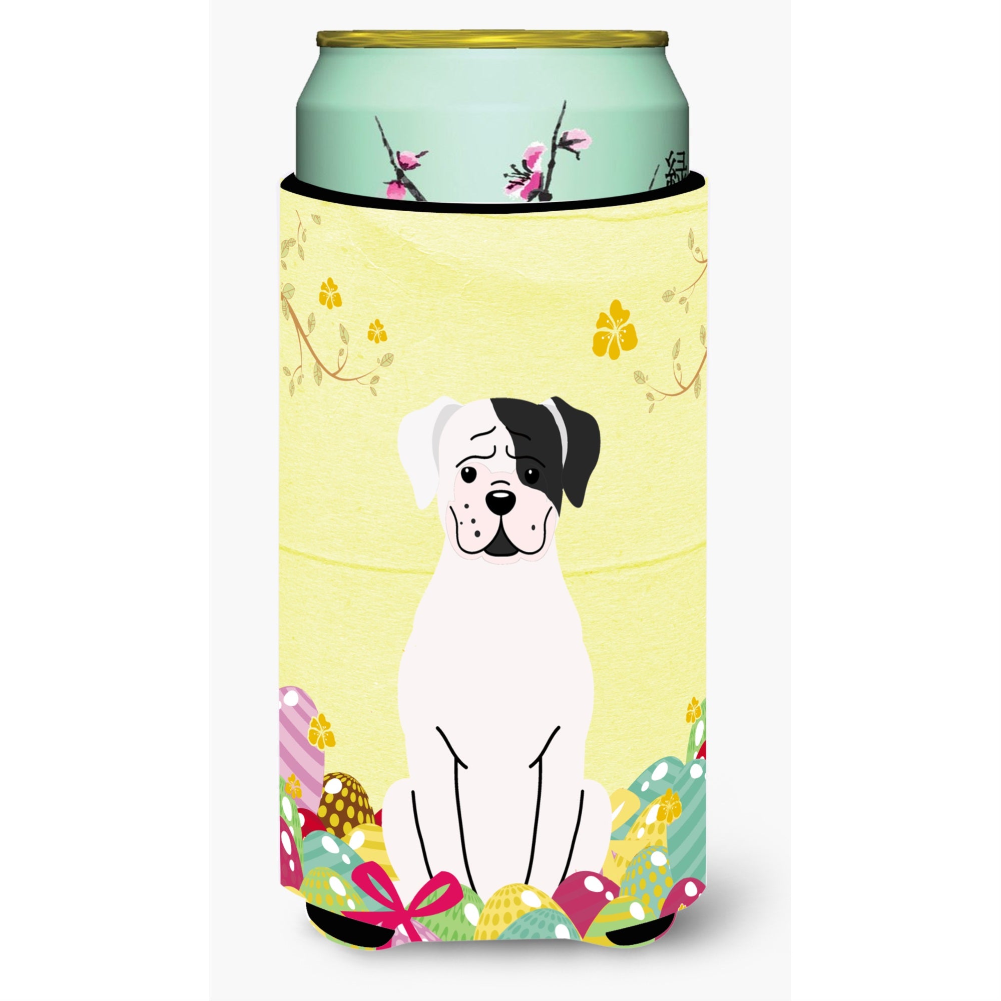 Caroline'S Treasures Easter Eggs White Boxer Cooper Tall Boy Beverage Insulator Hugger, Multicolor