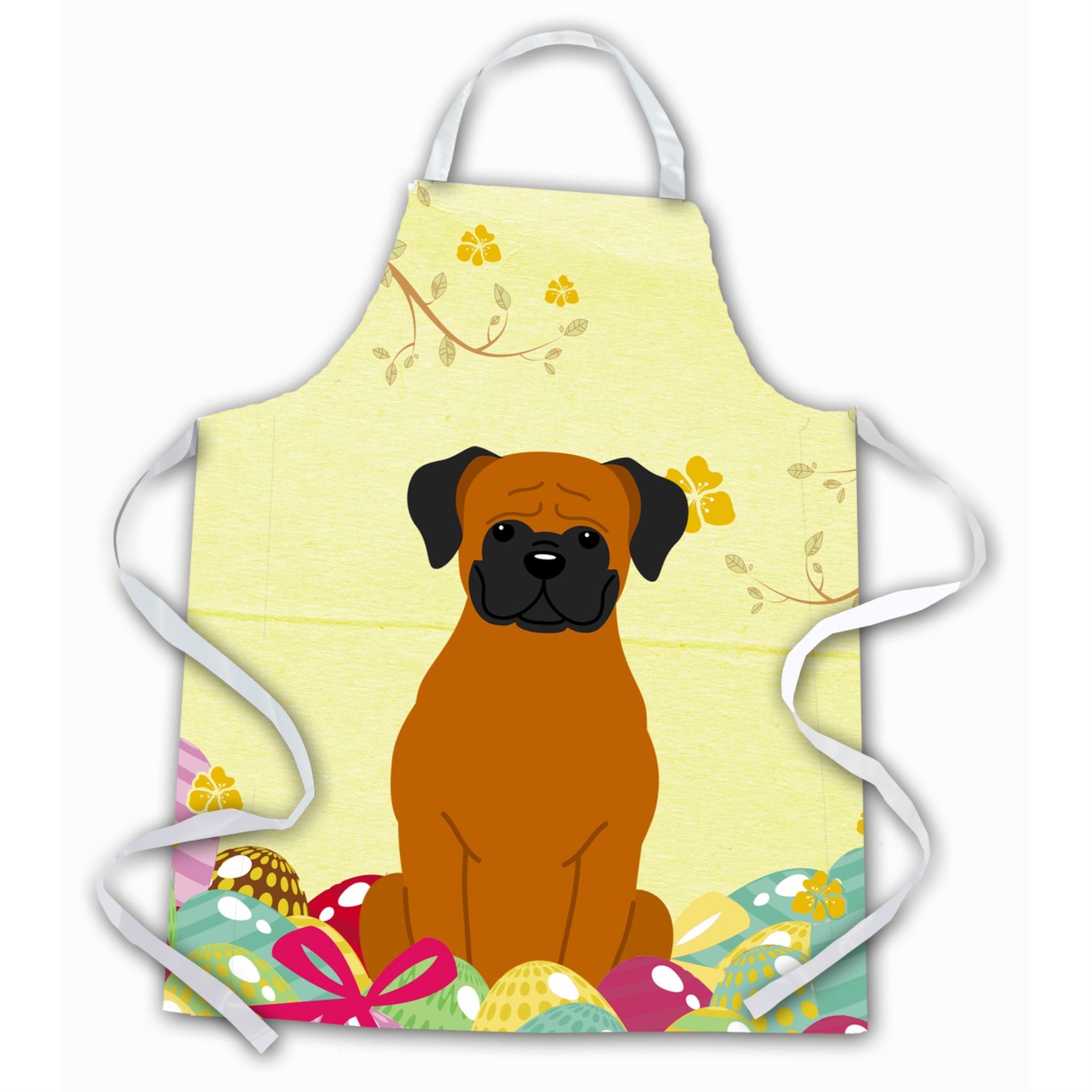 Caroline'S Treasures Easter Eggs Fawn Boxer Apron, Large, Multicolor