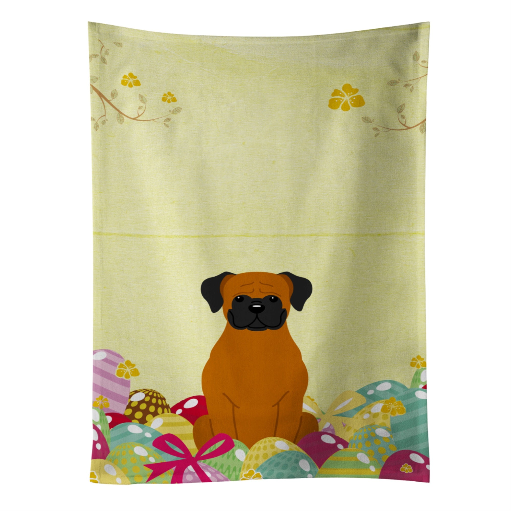 Caroline'S Treasures Easter Eggs Fawn Boxer Kitchen Towel, Multicolor, 25 X 15