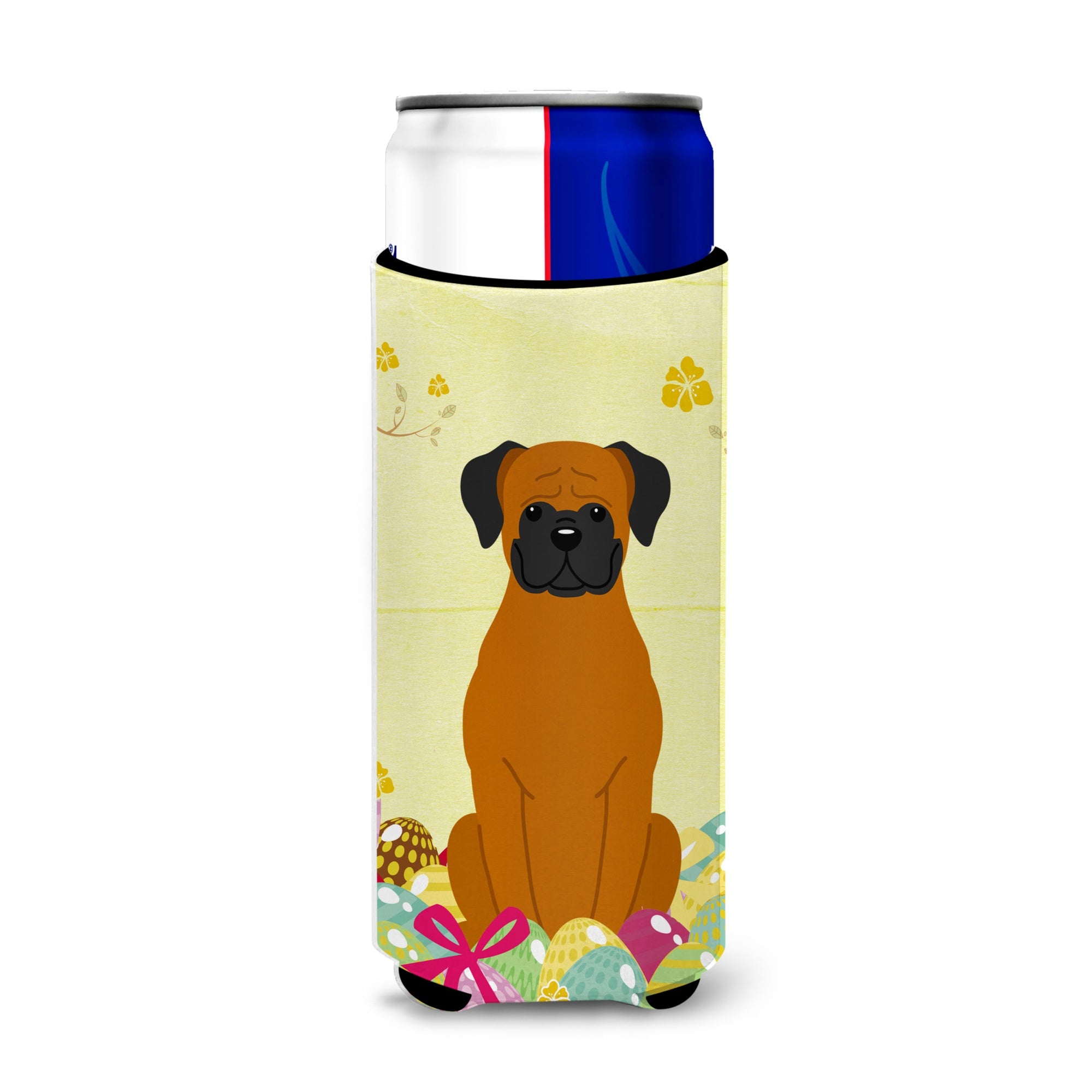 Caroline'S Treasures Easter Eggs Fawn Boxer Michelob Ultra Hugger For Slim Cans, Slim Can, Multicolor