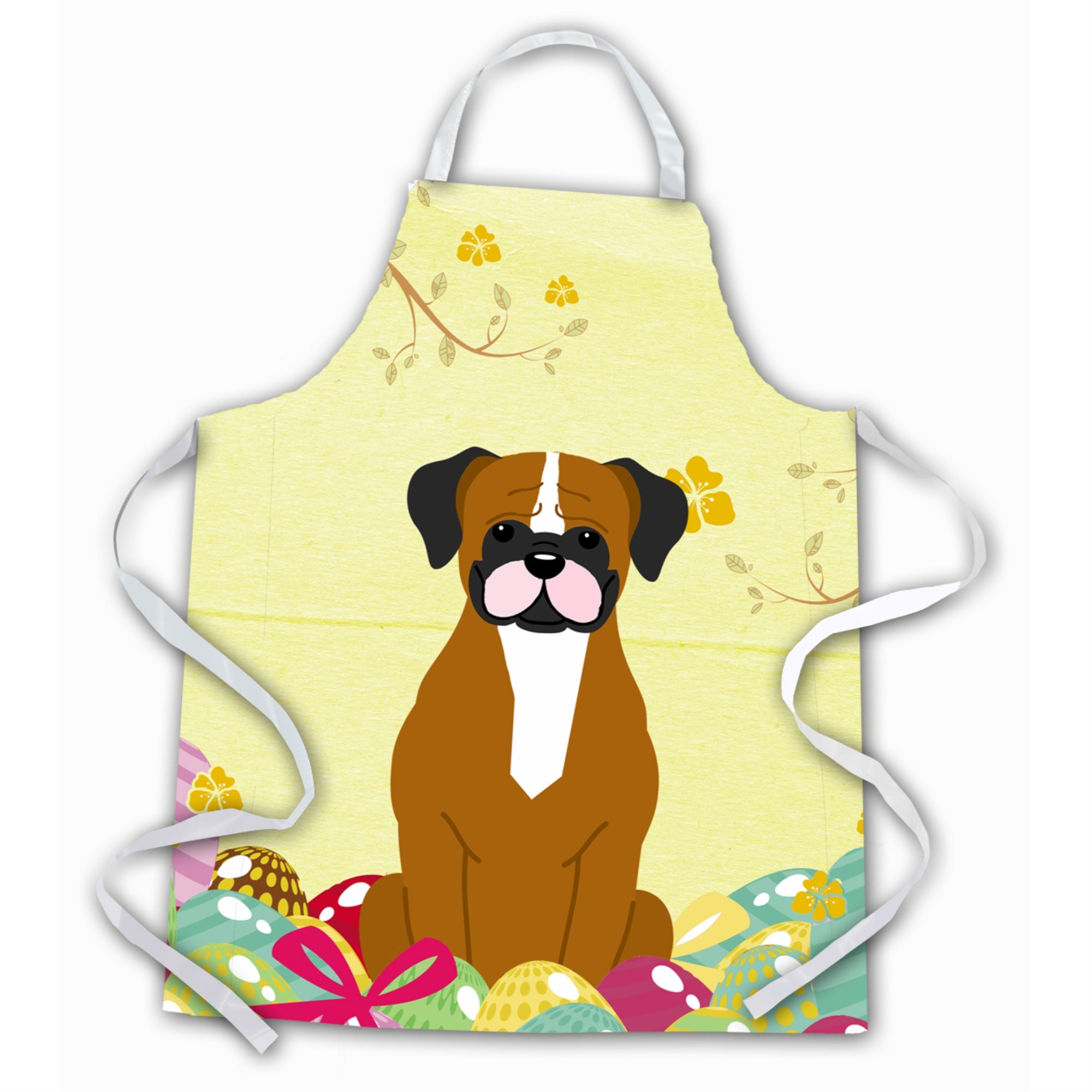 Caroline'S Treasures Easter Eggs Flashy Fawn Boxer Apron, Large, Multicolor