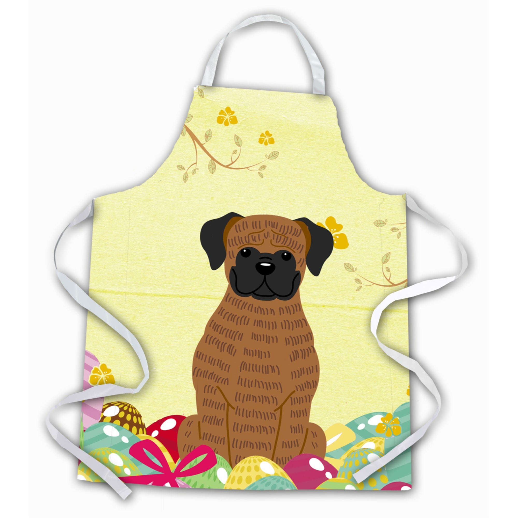 Caroline'S Treasures Easter Eggs Brindle Boxer Apron, Large, Multicolor
