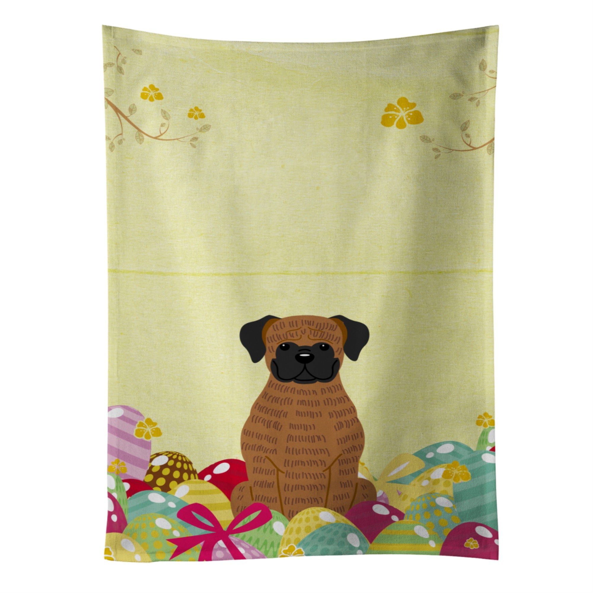 Caroline'S Treasures Easter Eggs Brindle Boxer Kitchen Towel, Multicolor, 25 X 15