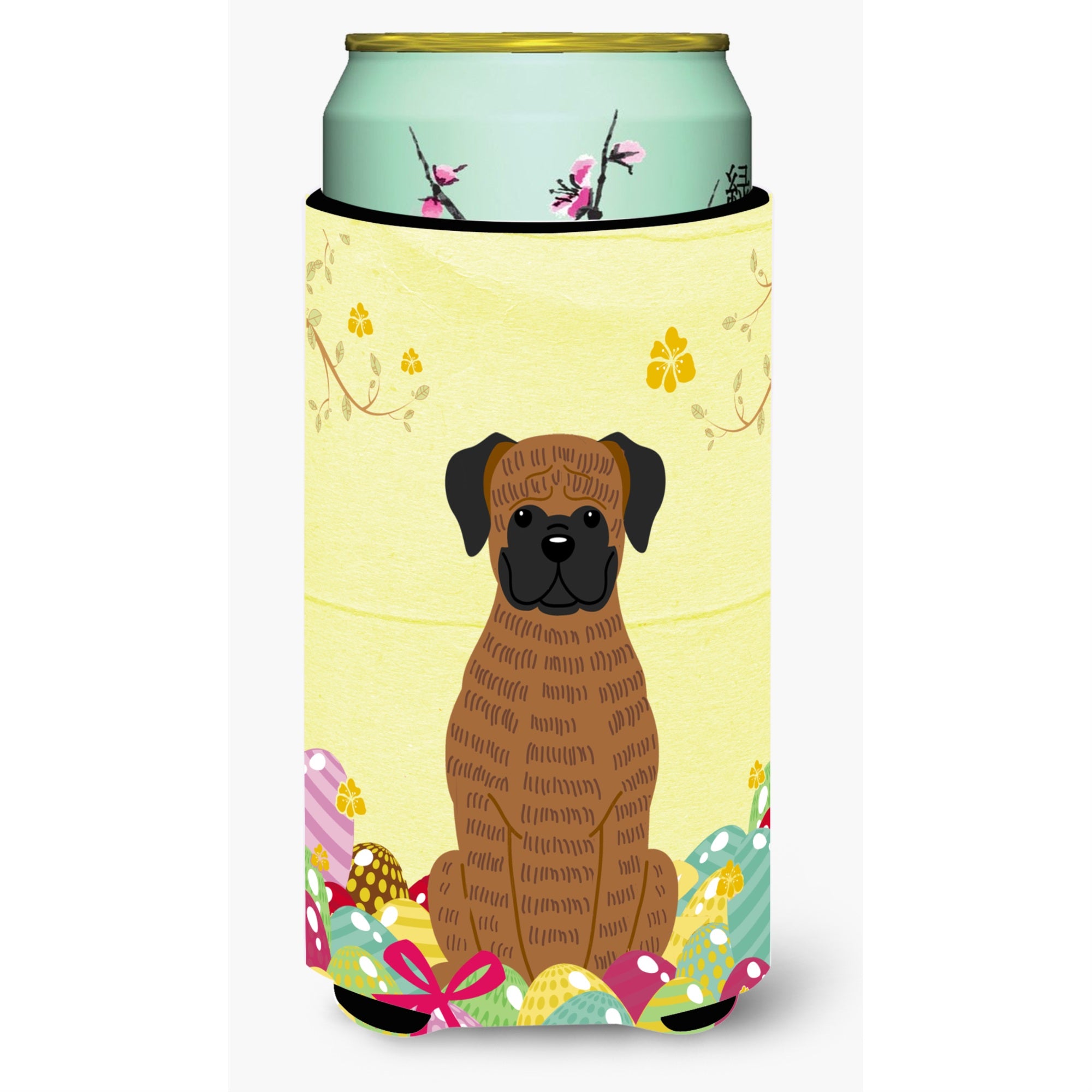 Caroline'S Treasures Easter Eggs Brindle Boxer Tall Boy Beverage Insulator Hugger, Multicolor