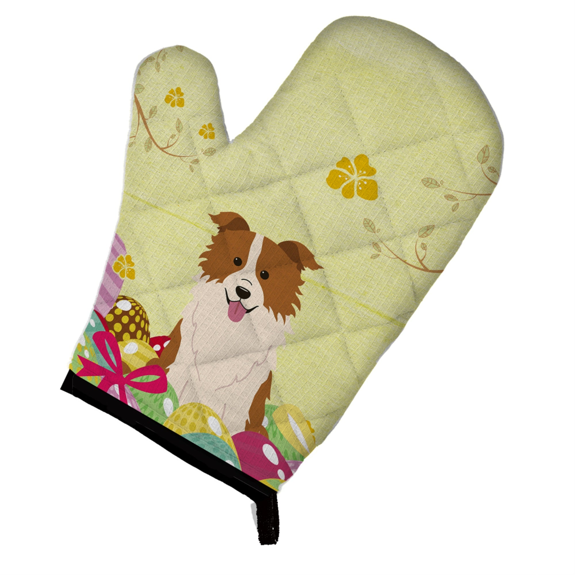 Caroline'S Treasures Easter Eggs Border Collie Red White Oven Mitt, Multicolor, 12 X 8.5
