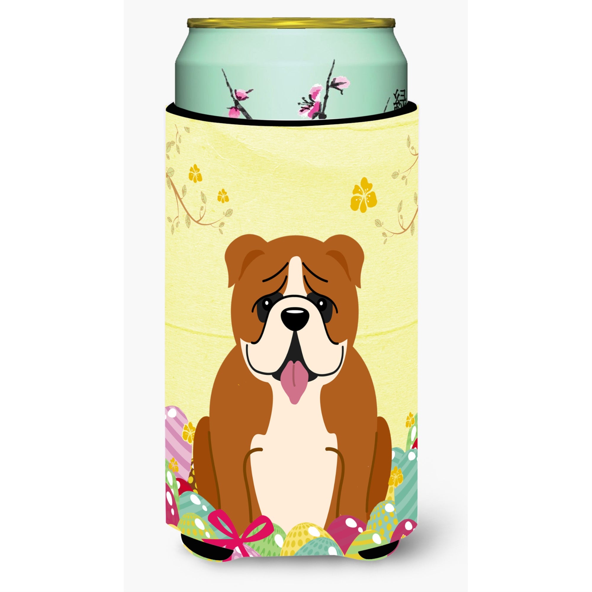 Caroline'S Treasures Easter English Bulldog Red White Tall Boy Beverage Insulator Hugger, Multicolor