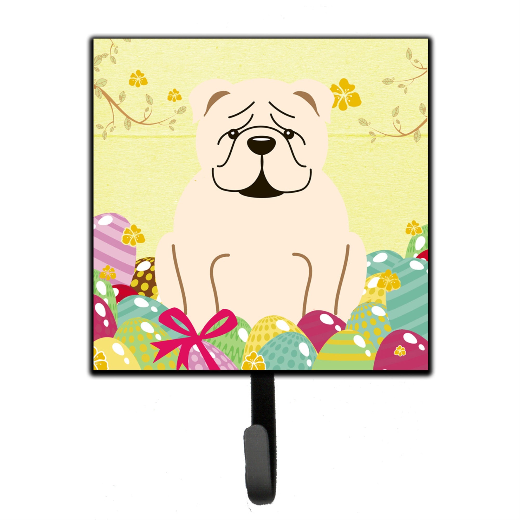 Caroline'S Treasures Easter Eggs English Bulldog White Wall Hook, Small, Multicolor