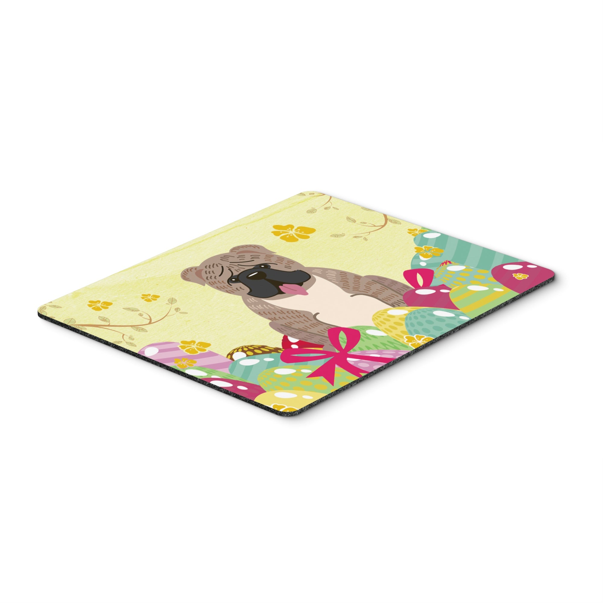 Caroline'S Treasures Easter Eggs English Bulldog Grey Brindle Mouse Pad, Hot Pad Or Trivet, Multicolor, 7.75X9.25   (Bb6126Mp)