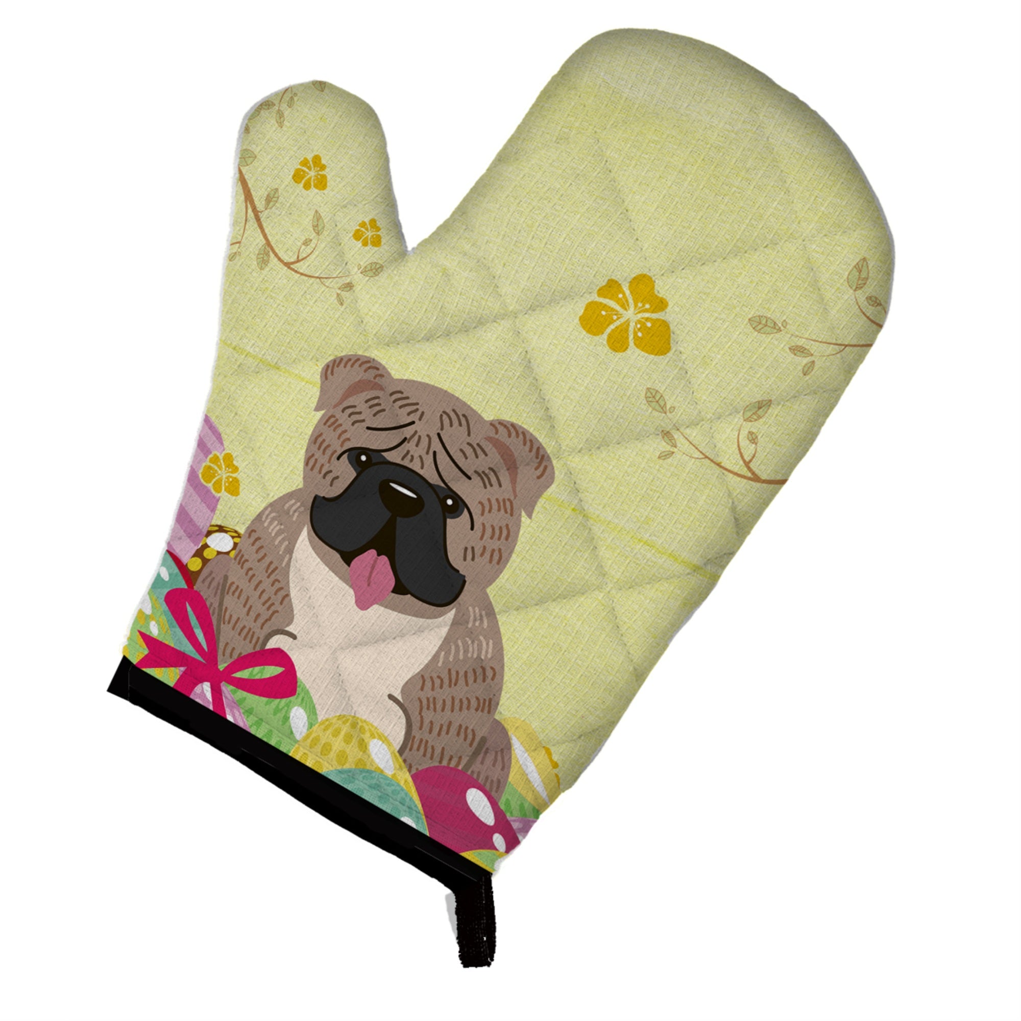 Caroline'S Treasures Easter Eggs English Bulldog Grey Brindle Oven Mitt, Multicolor, 12 X 8.5