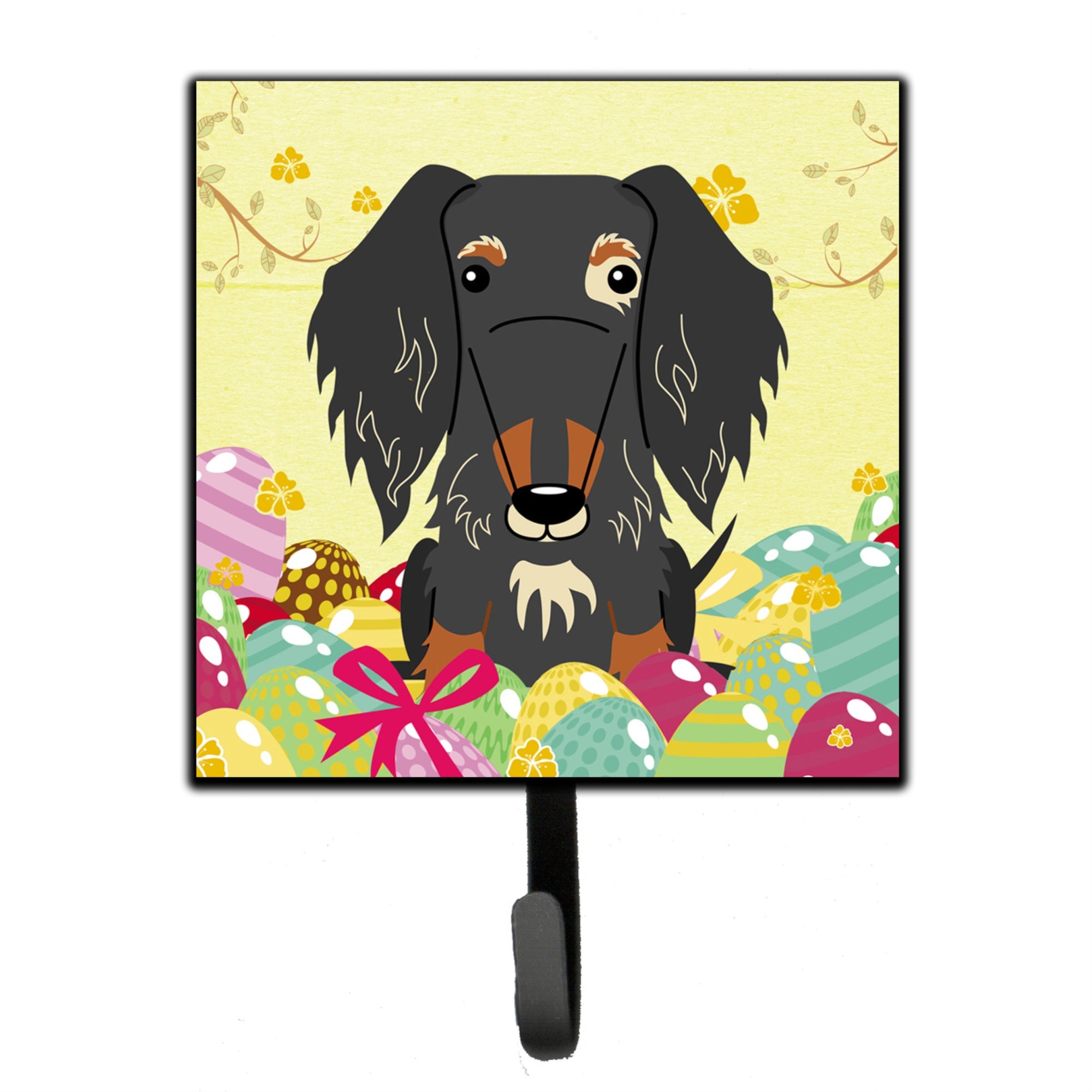 Caroline'S Treasures Easter Eggs Wire Haired Dachshund Dapple Wall Hook, Small, Multicolor