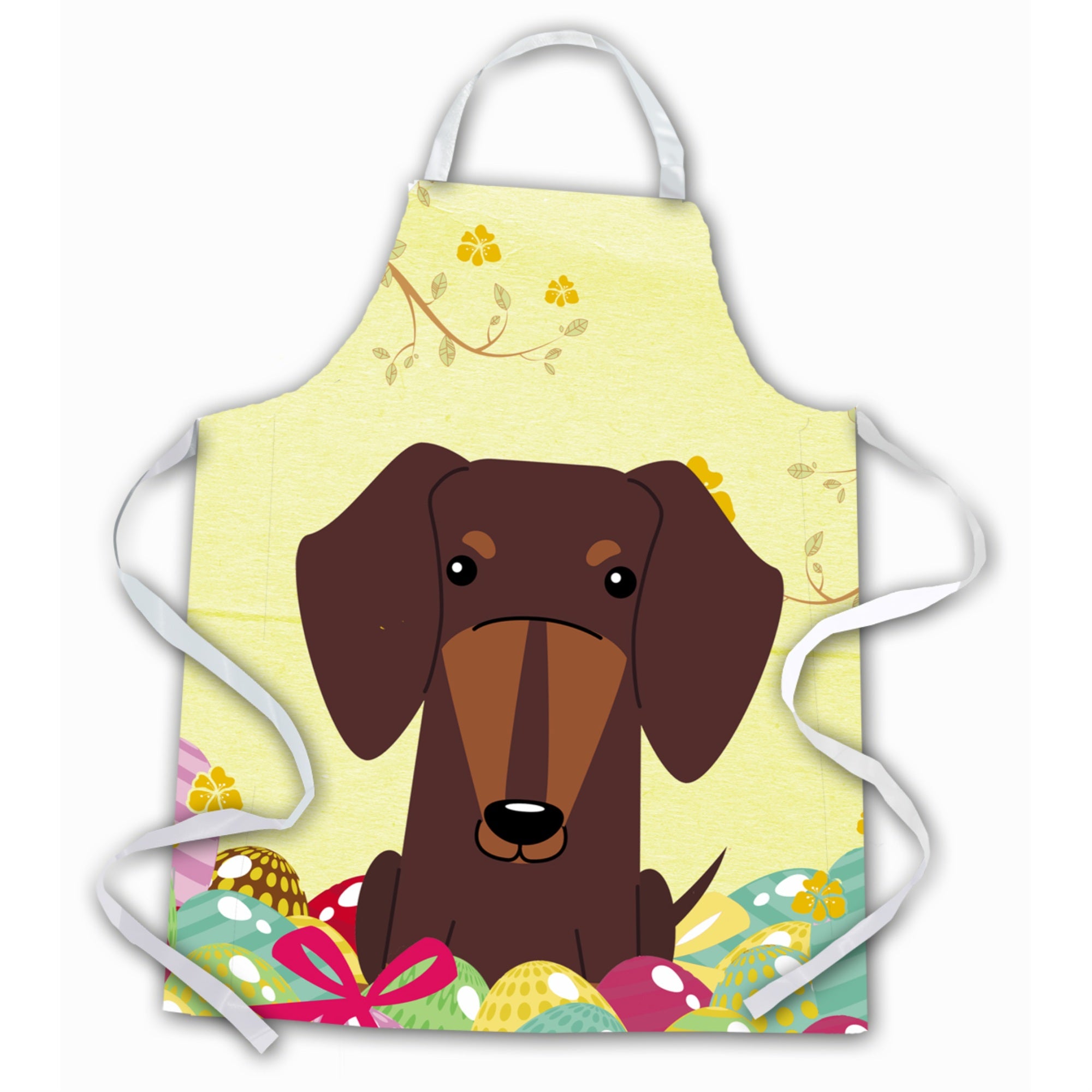 Caroline'S Treasures Easter Eggs Dachshund Chocolate Apron, Large, Multicolor
