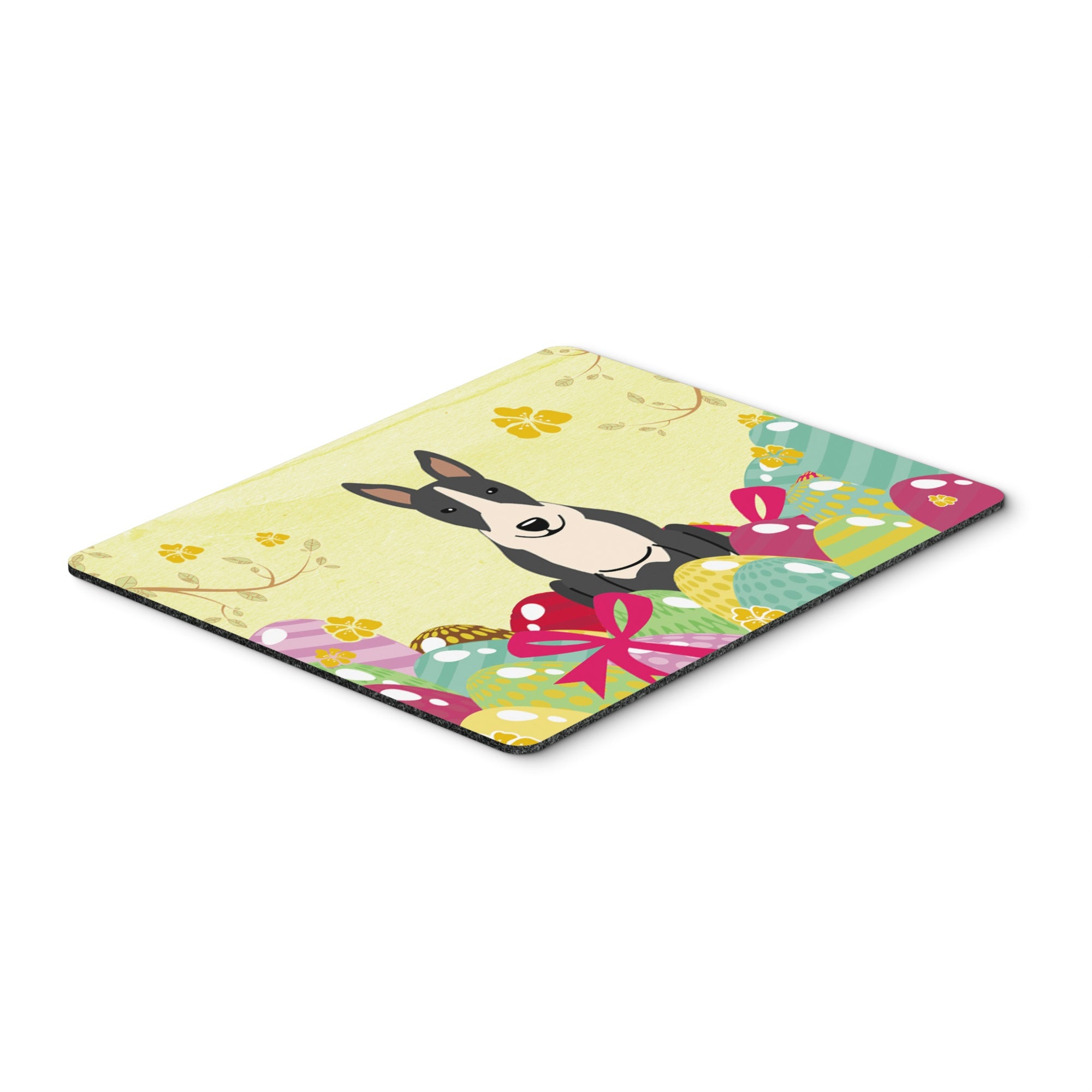 Caroline'S Treasures Easter Eggs Bull Terrier Black White Mouse Pad, Hot Pad Or Trivet, Multicolor, 7.75X9.25   (Bb6133Mp)