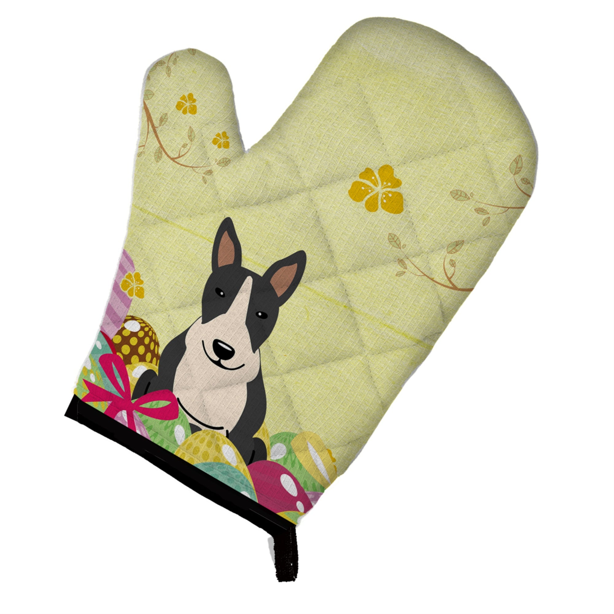 Caroline'S Treasures Easter Eggs Bull Terrier Black White Oven Mitt, Multicolor, 12 X 8.5