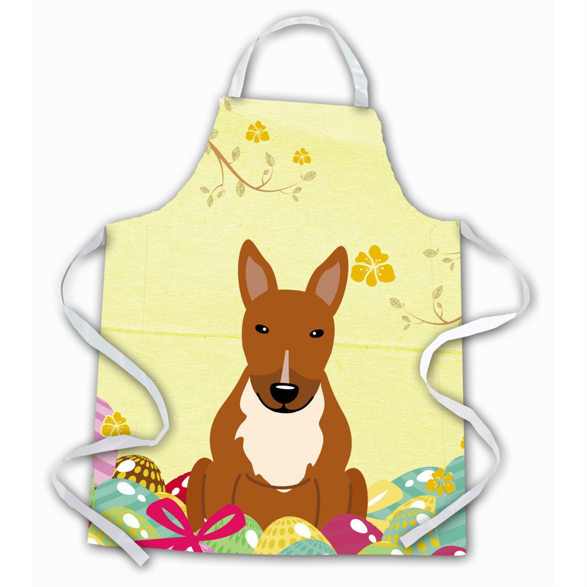 Caroline'S Treasures Easter Eggs Bull Terrier Red Apron, Large, Multicolor