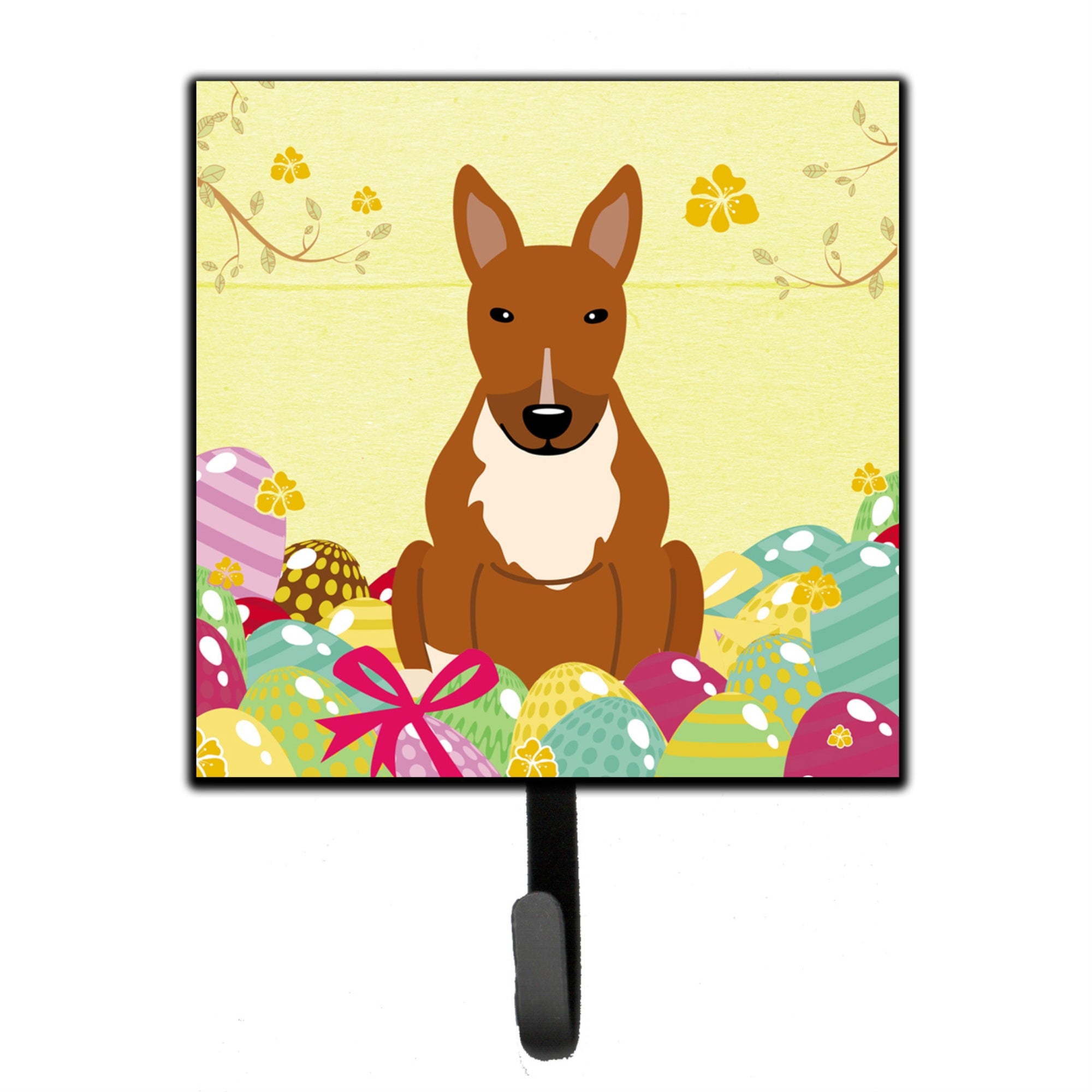 Caroline'S Treasures Easter Eggs Bull Terrier Red Wall Hook, Small, Multicolor