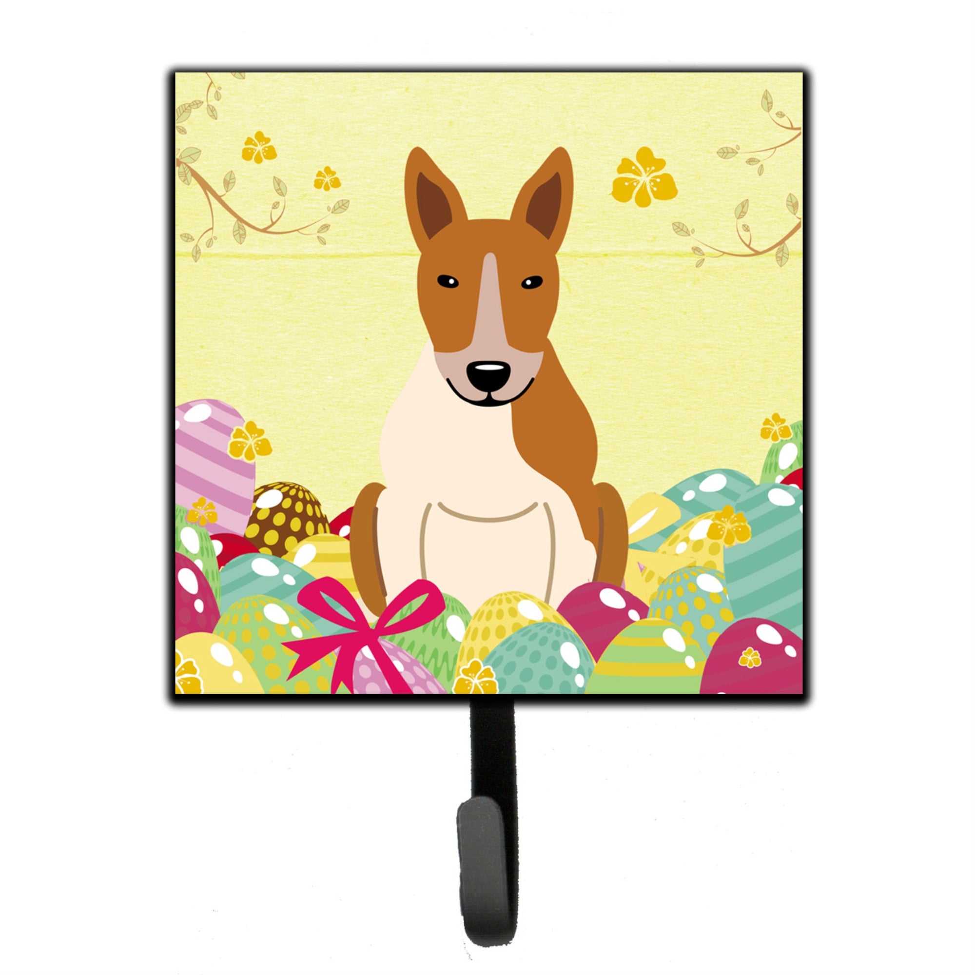 Caroline'S Treasures Easter Eggs Bull Terrier Red White Wall Hook, Small, Multicolor