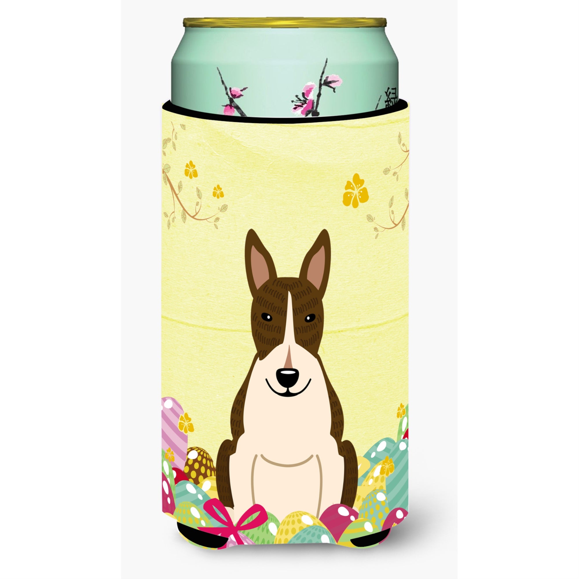 Caroline'S Treasures Easter Bull Terrier Dark Brindle Tall Boy Beverage Insulator Hugger, Multicolor