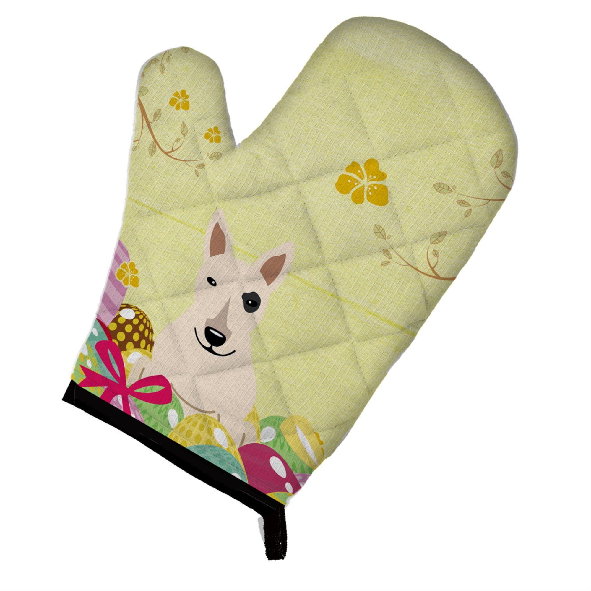 Caroline'S Treasures Easter Eggs Bull Terrier White Oven Mitt, Multicolor, 12 X 8.5