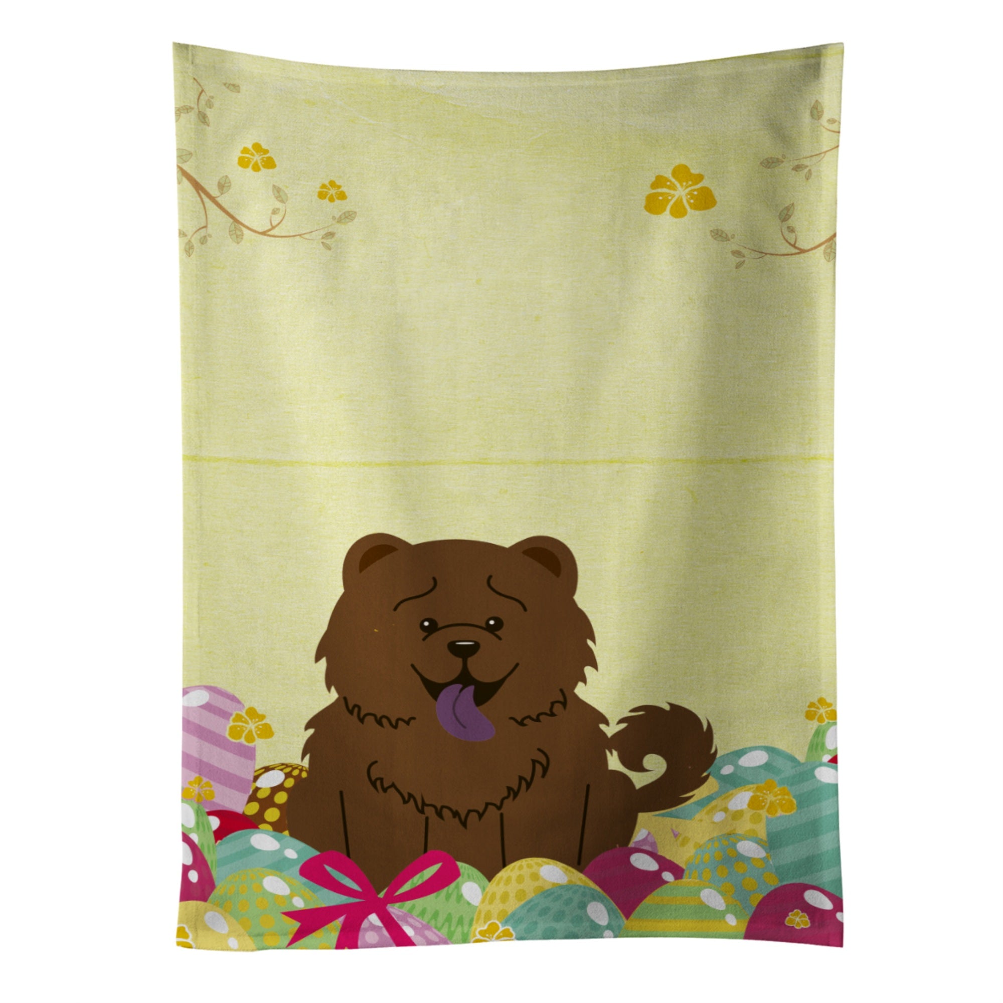 Caroline'S Treasures Easter Eggs Chow Chow Chocolate Kitchen Towel, Multicolor, 25 X 15