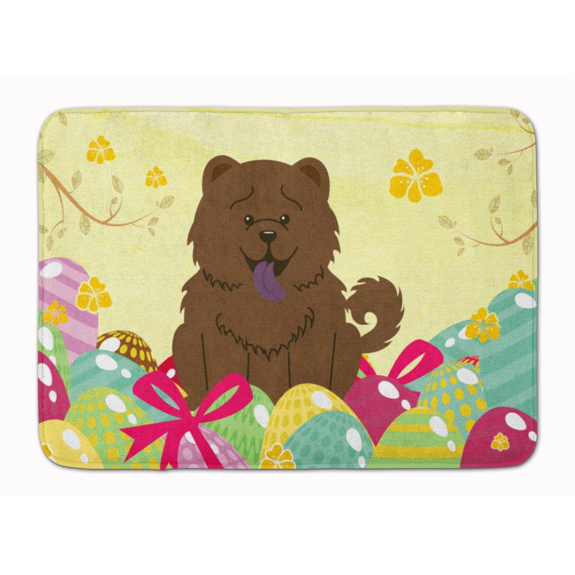 Caroline'S Treasures Easter Eggs Chow Chocolate Machine Washable Memory Foam Mat Doormats, Multicolor