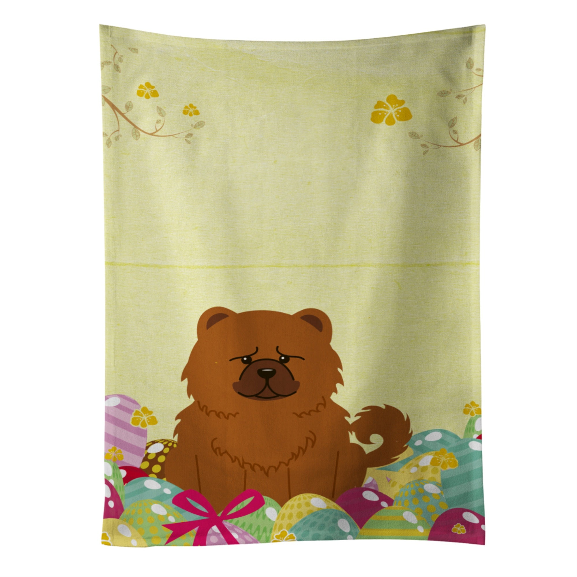 Caroline'S Treasures Easter Eggs Chow Chow Red Kitchen Towel, Multicolor, 25 X 15