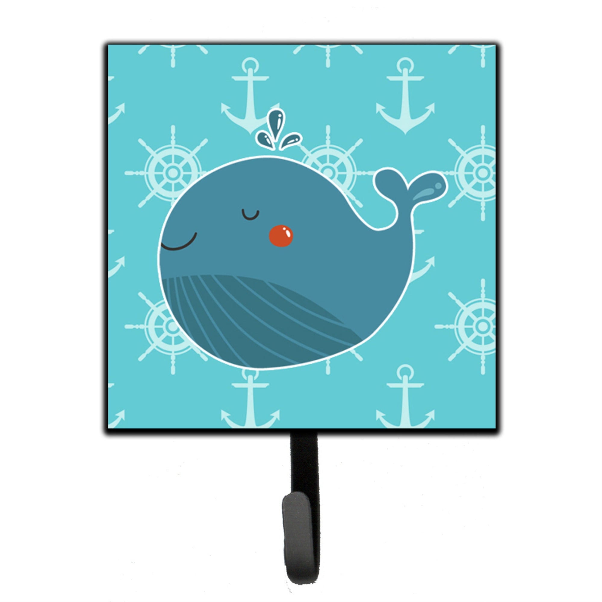Caroline'S Treasures Blue Whale Wall Hook, Small, Multicolor