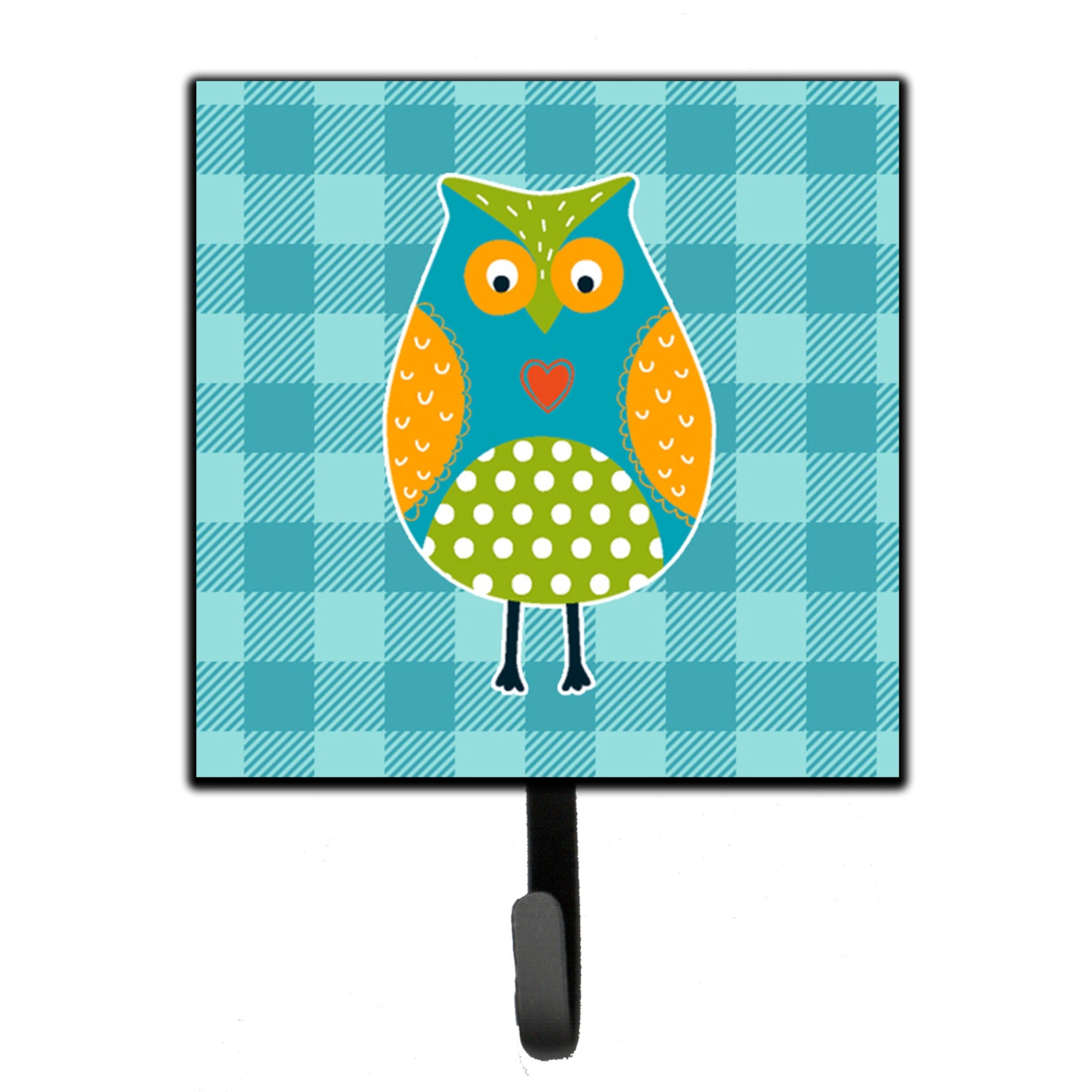 Caroline'S Treasures Owl On Blue Plaid Wall Hook, Small, Multicolor